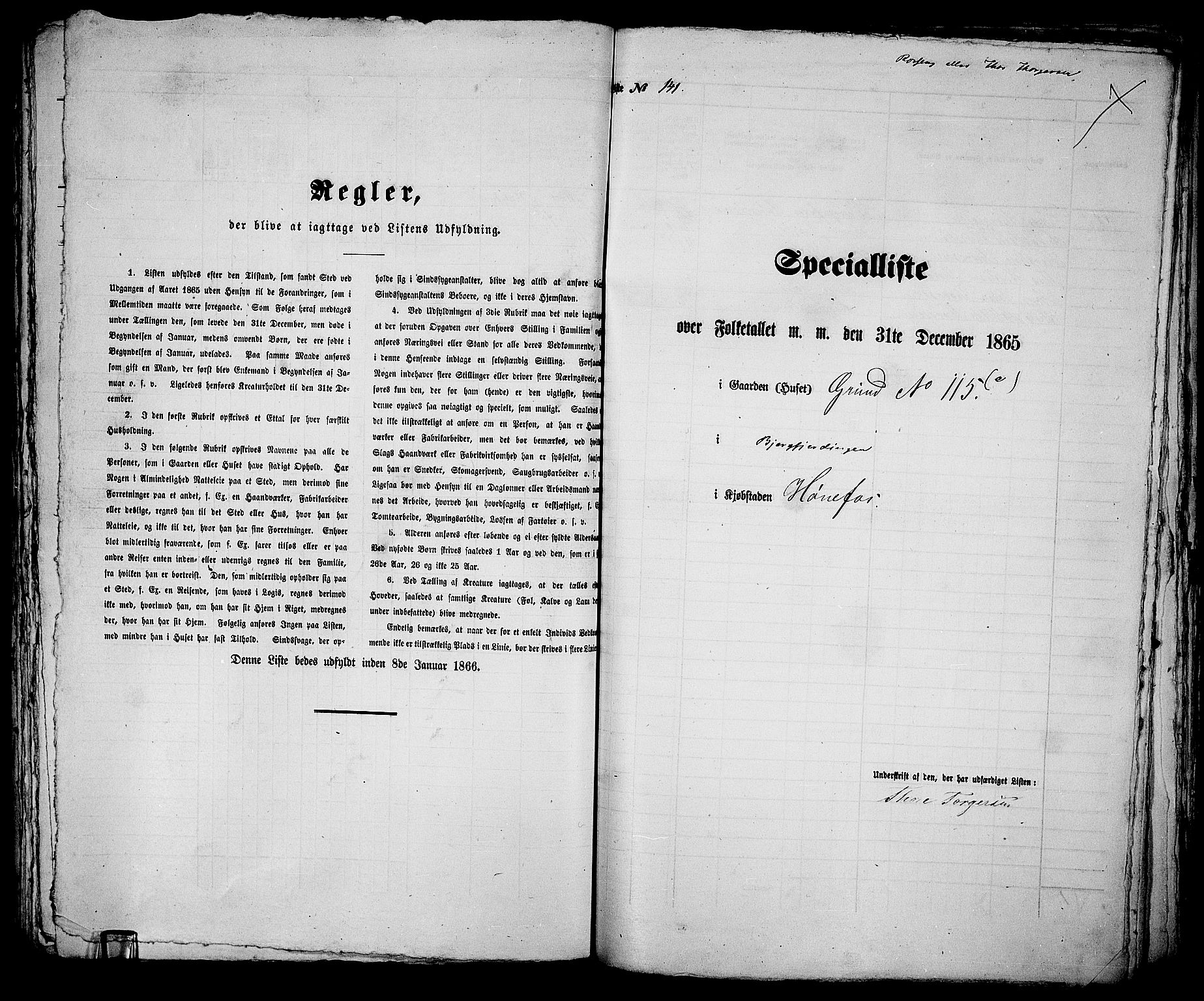 RA, 1865 census for Norderhov/Hønefoss, 1865, p. 268