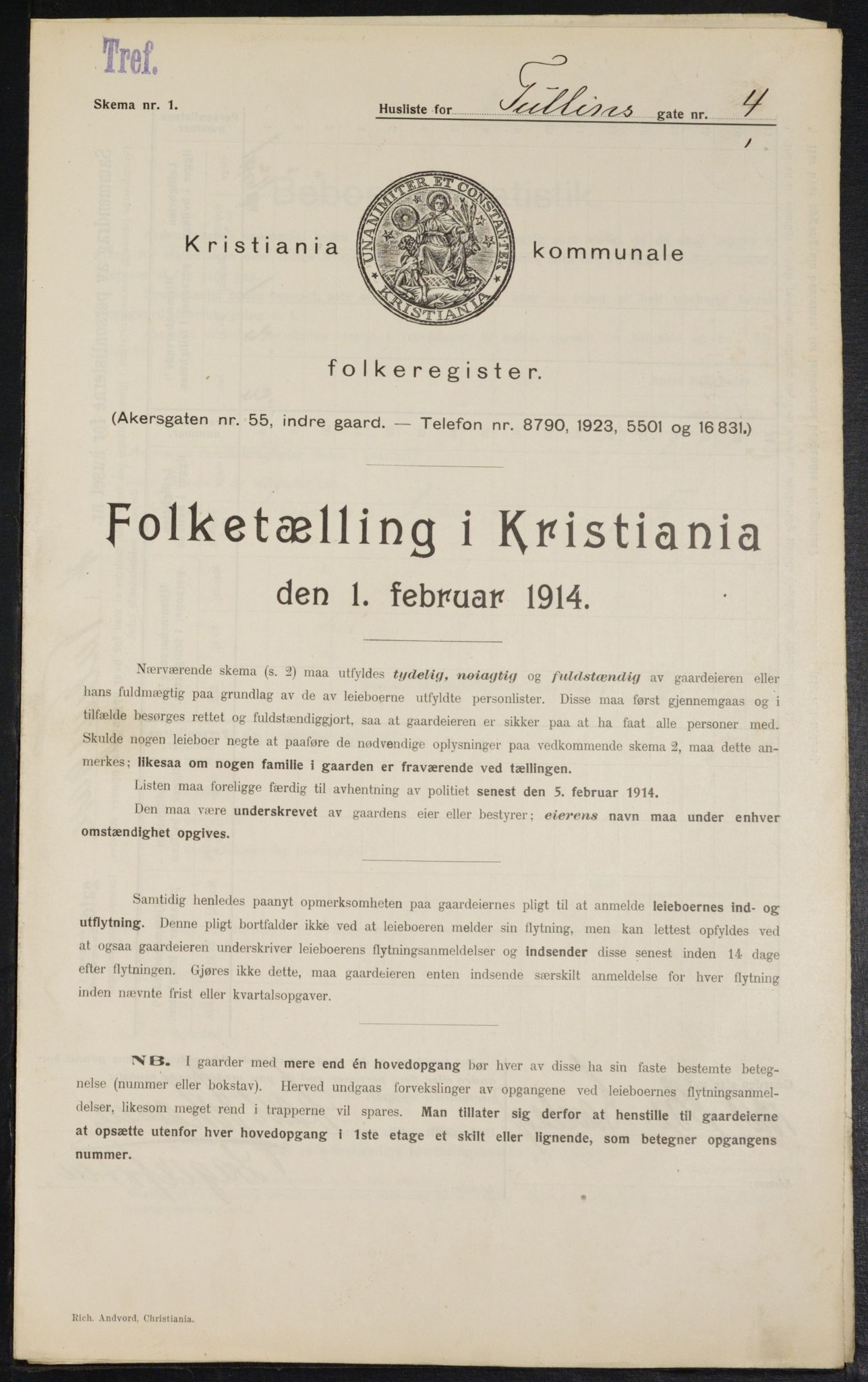 OBA, Municipal Census 1914 for Kristiania, 1914, p. 116379