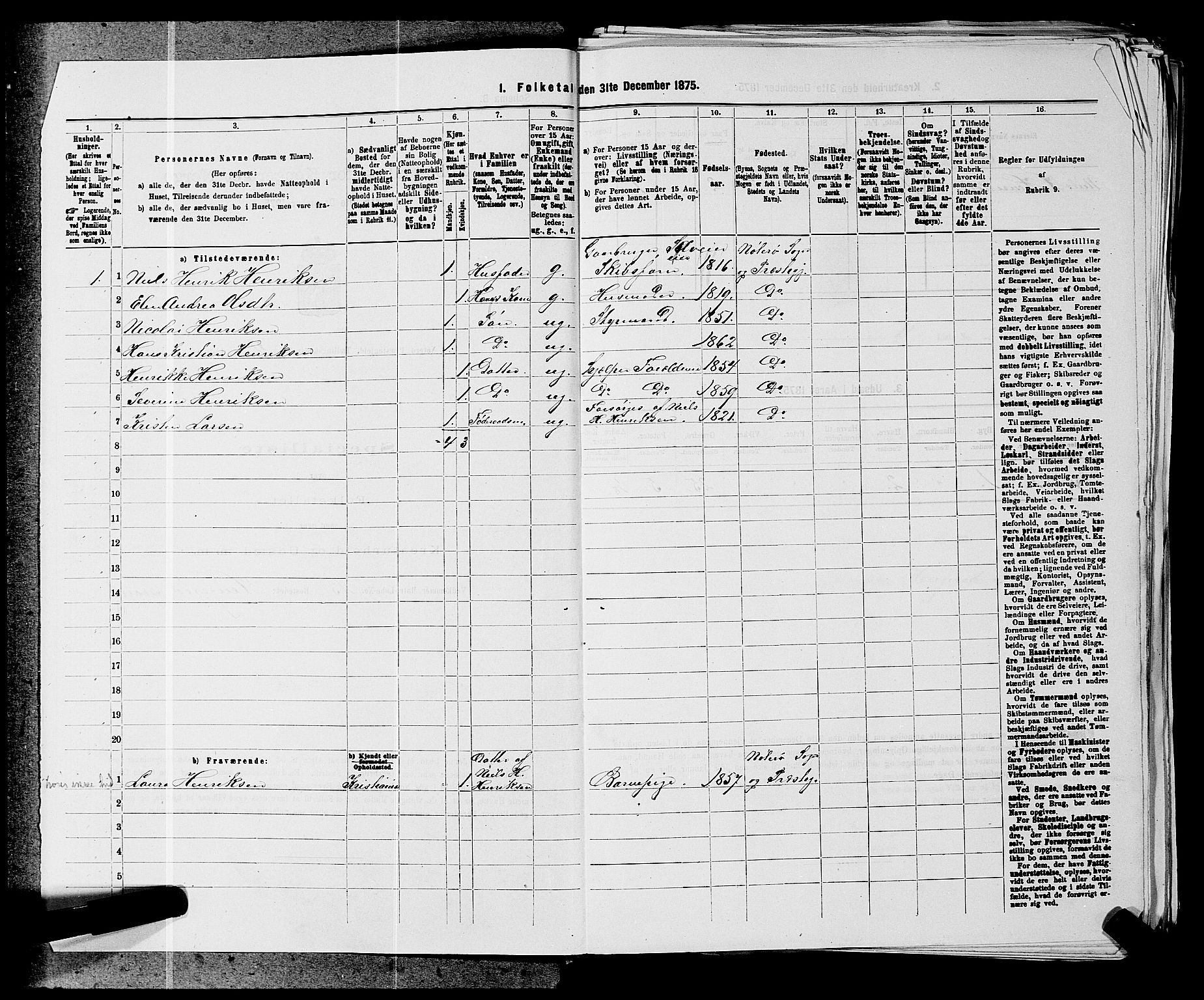 SAKO, 1875 census for 0722P Nøtterøy, 1875, p. 798