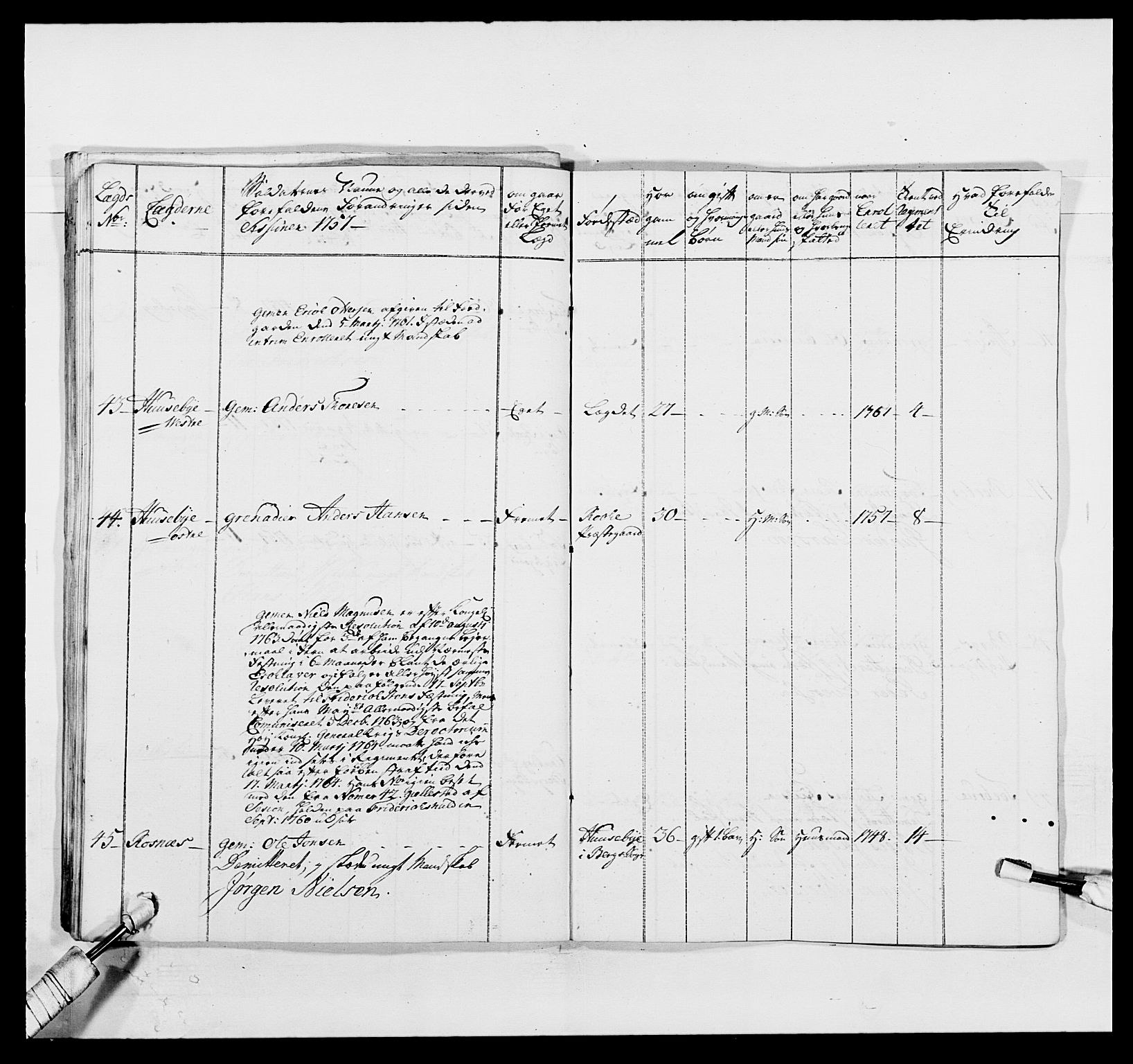 Kommanderende general (KG I) med Det norske krigsdirektorium, AV/RA-EA-5419/E/Ea/L0496: 1. Smålenske regiment, 1765-1767, p. 241