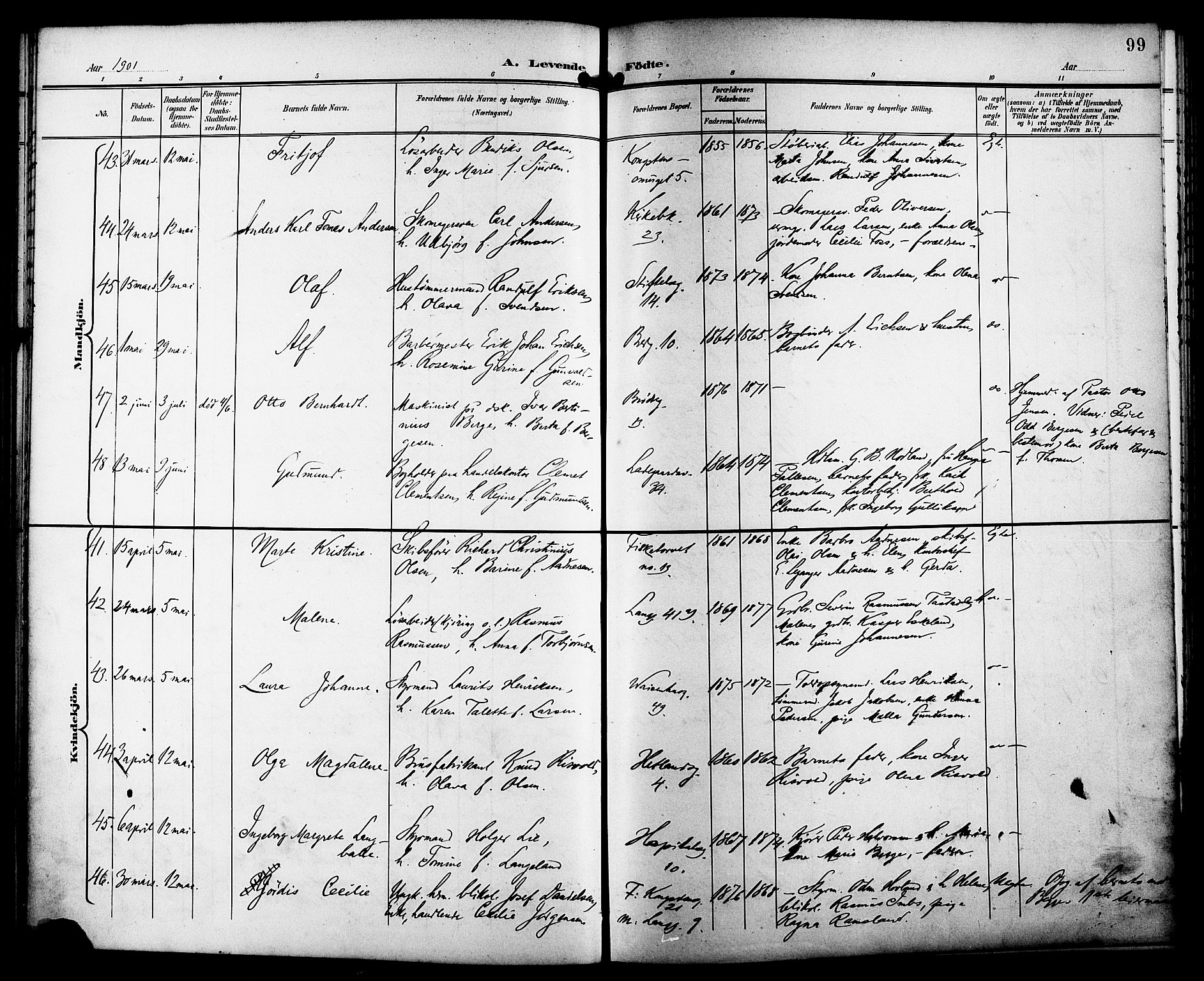 St. Petri sokneprestkontor, AV/SAST-A-101813/001/30/30BB/L0008: Parish register (copy) no. B 8, 1897-1905, p. 99