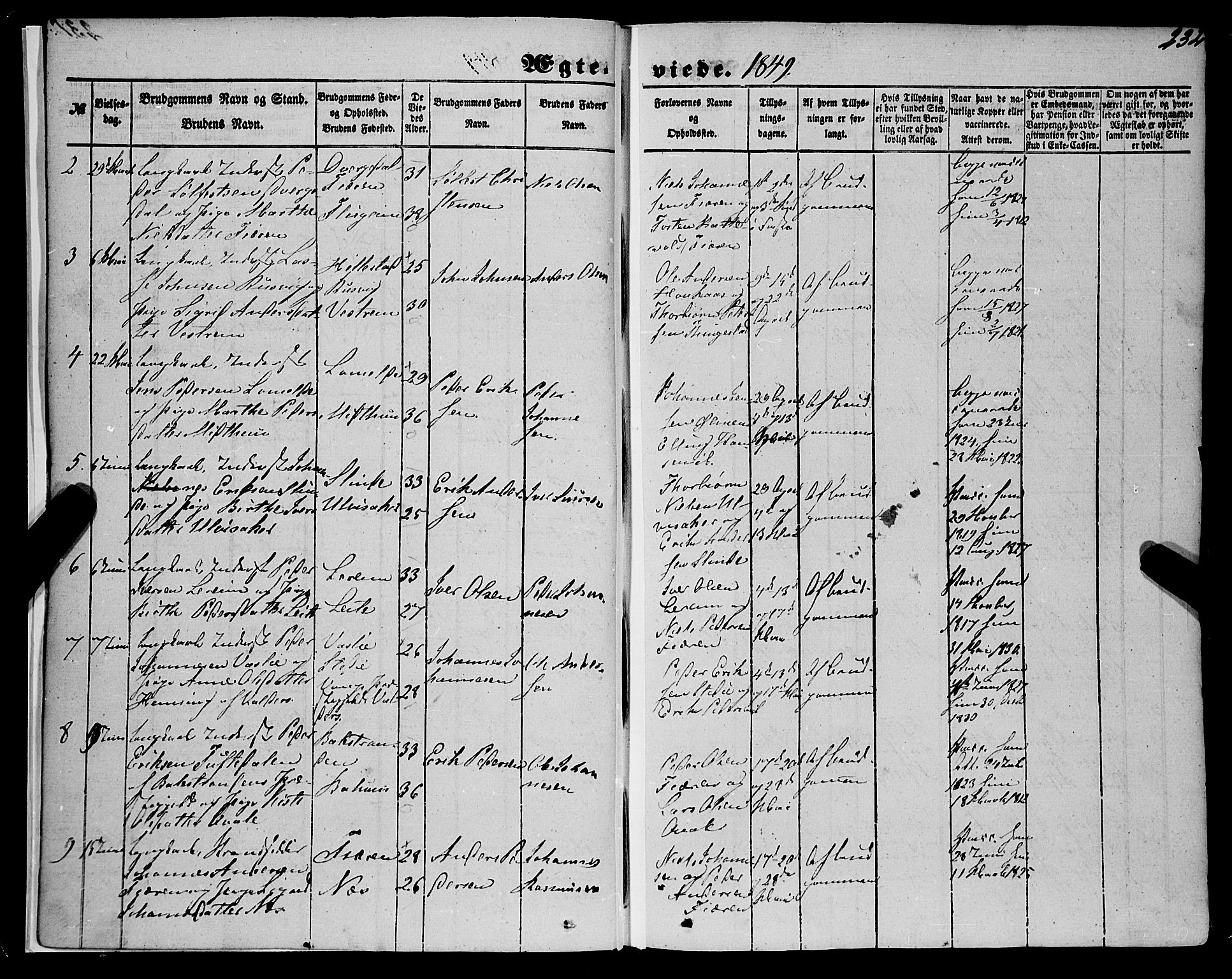 Sogndal sokneprestembete, AV/SAB-A-81301/H/Haa/Haaa/L0012II: Parish register (official) no. A 12II, 1847-1877, p. 232