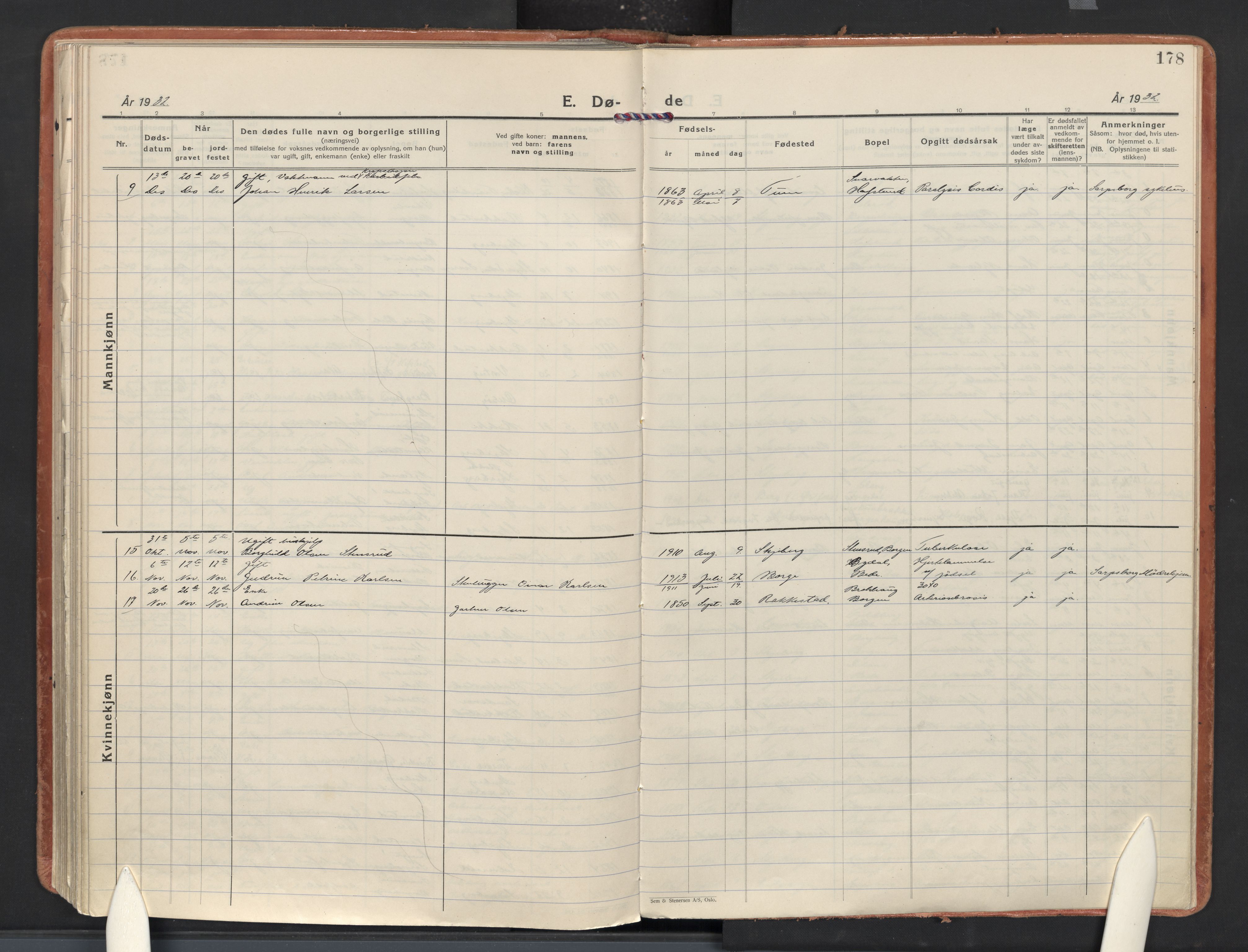 Skjeberg prestekontor Kirkebøker, AV/SAO-A-10923/F/Fd/L0002: Parish register (official) no. IV 2, 1926-1936, p. 178