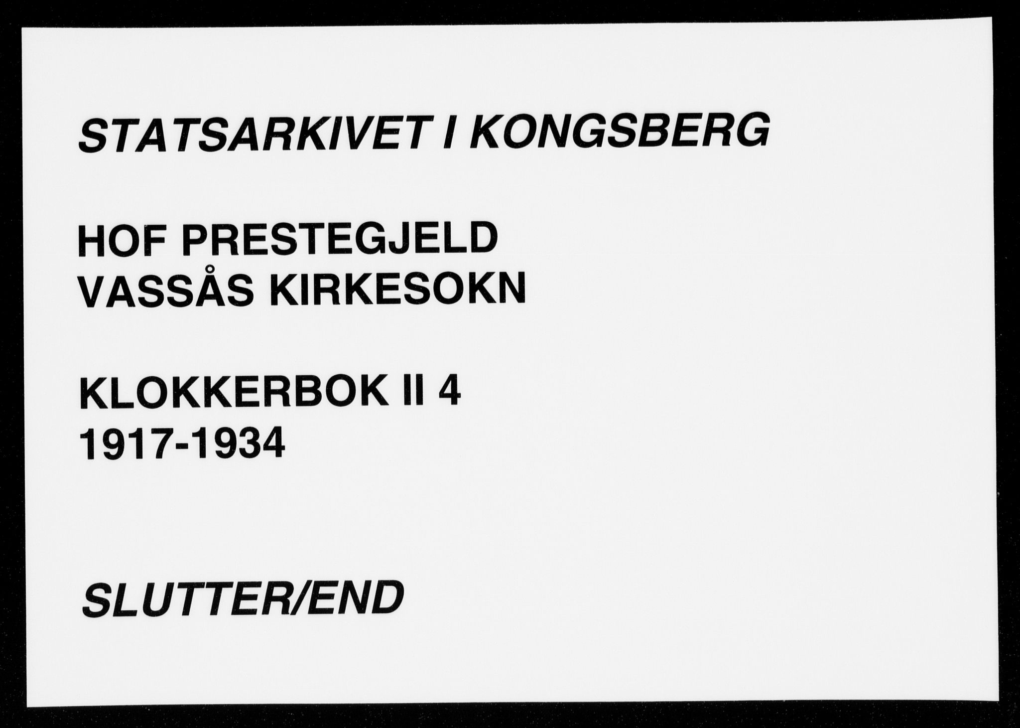 Hof kirkebøker, AV/SAKO-A-64/G/Gb/L0004: Parish register (copy) no. II 4, 1917-1934