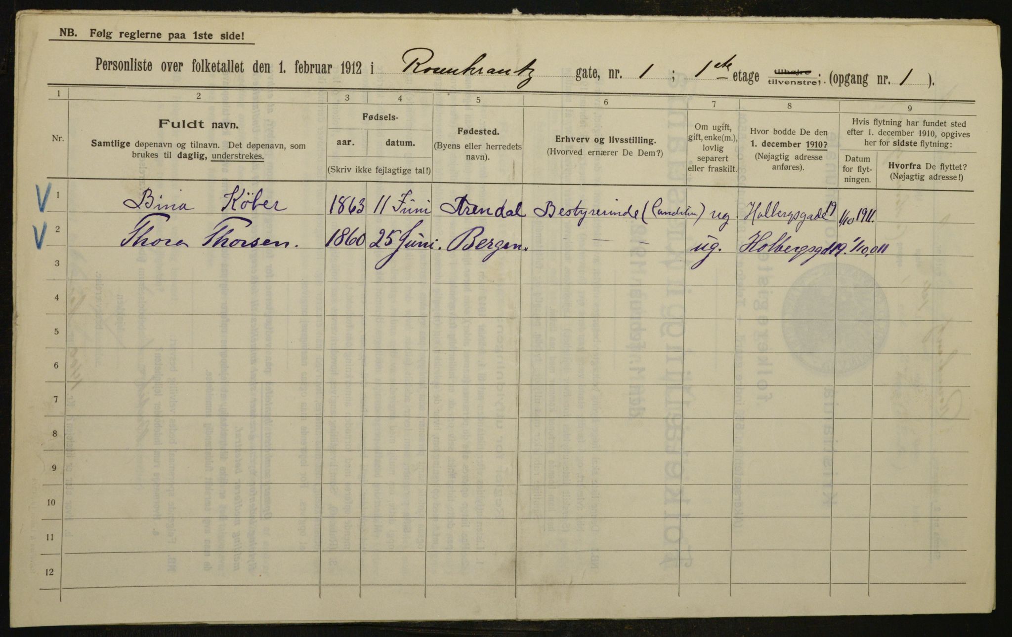 OBA, Municipal Census 1912 for Kristiania, 1912, p. 83987