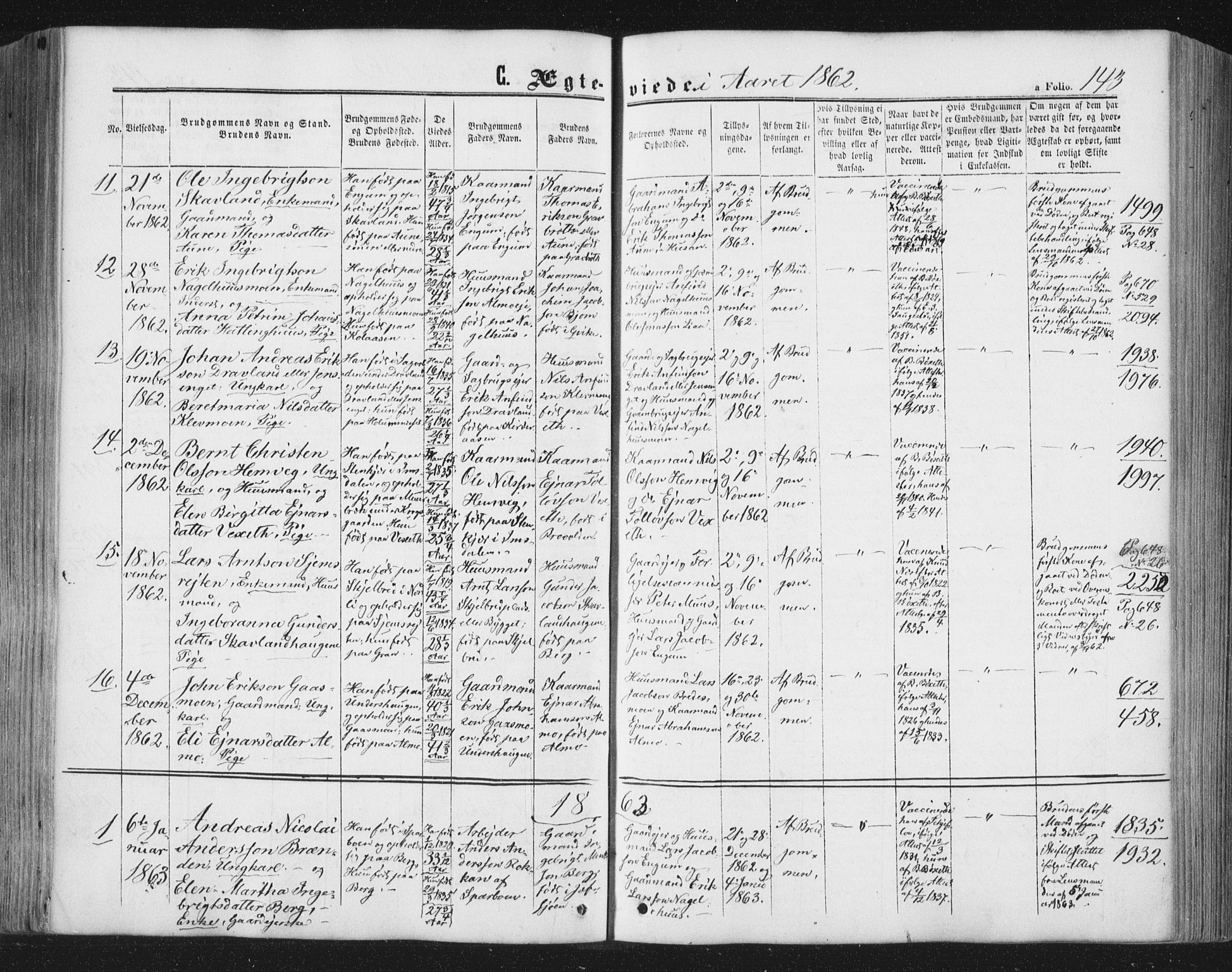 Ministerialprotokoller, klokkerbøker og fødselsregistre - Nord-Trøndelag, SAT/A-1458/749/L0472: Parish register (official) no. 749A06, 1857-1873, p. 143