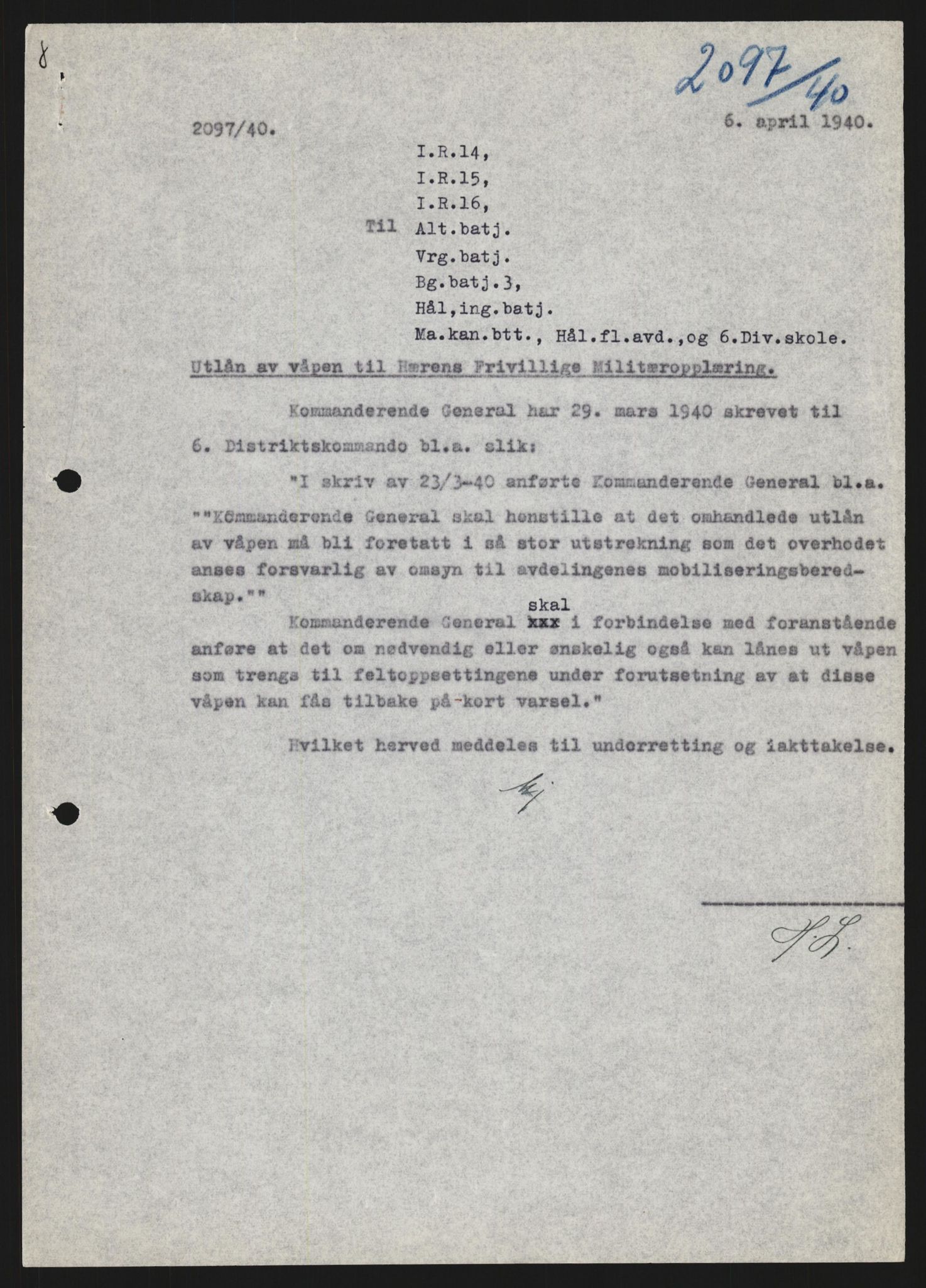 Forsvaret, Forsvarets krigshistoriske avdeling, AV/RA-RAFA-2017/Y/Yb/L0123: II-C-11-600  -  6. Divisjon med avdelinger, 1940, p. 93