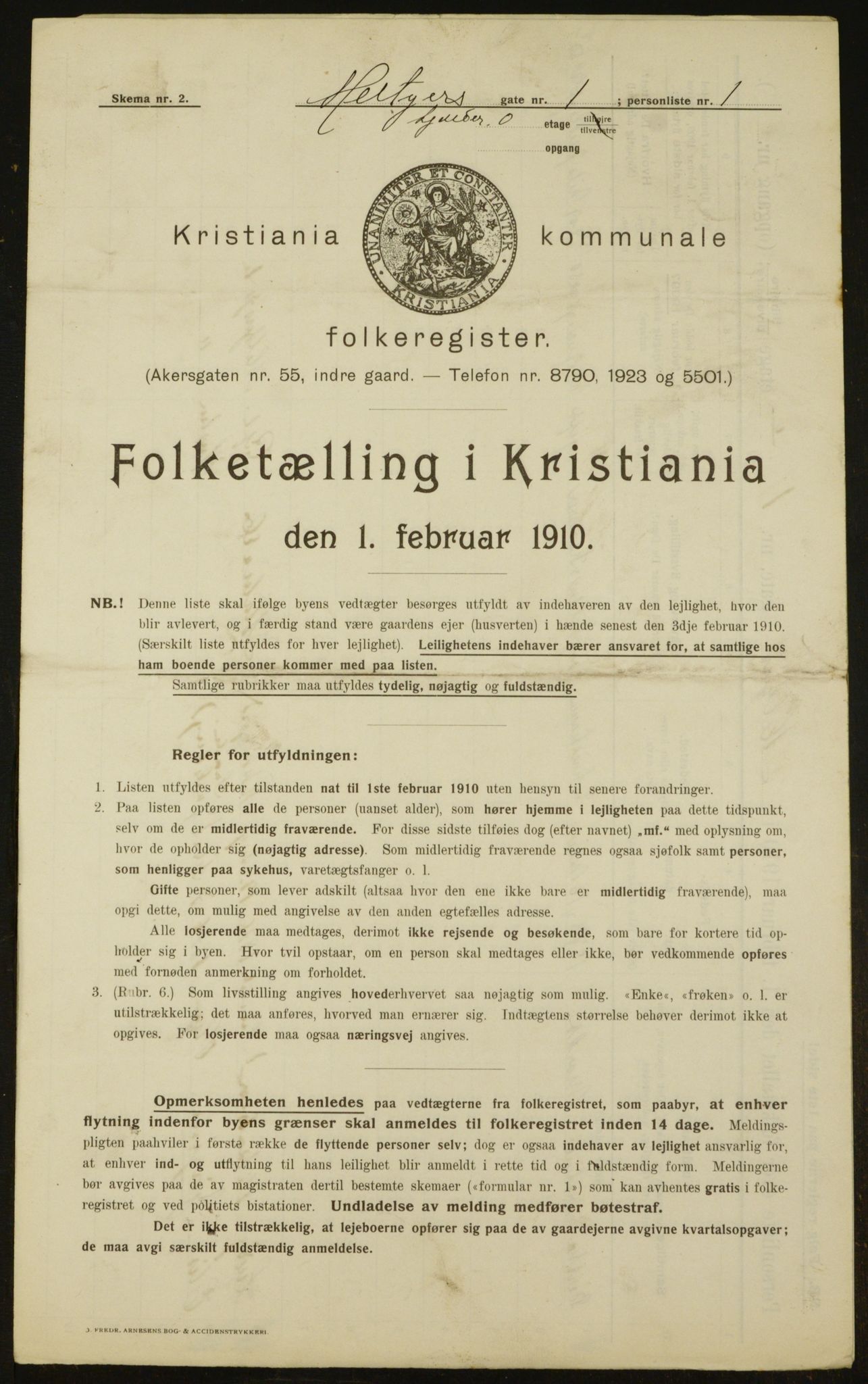 OBA, Municipal Census 1910 for Kristiania, 1910, p. 63079