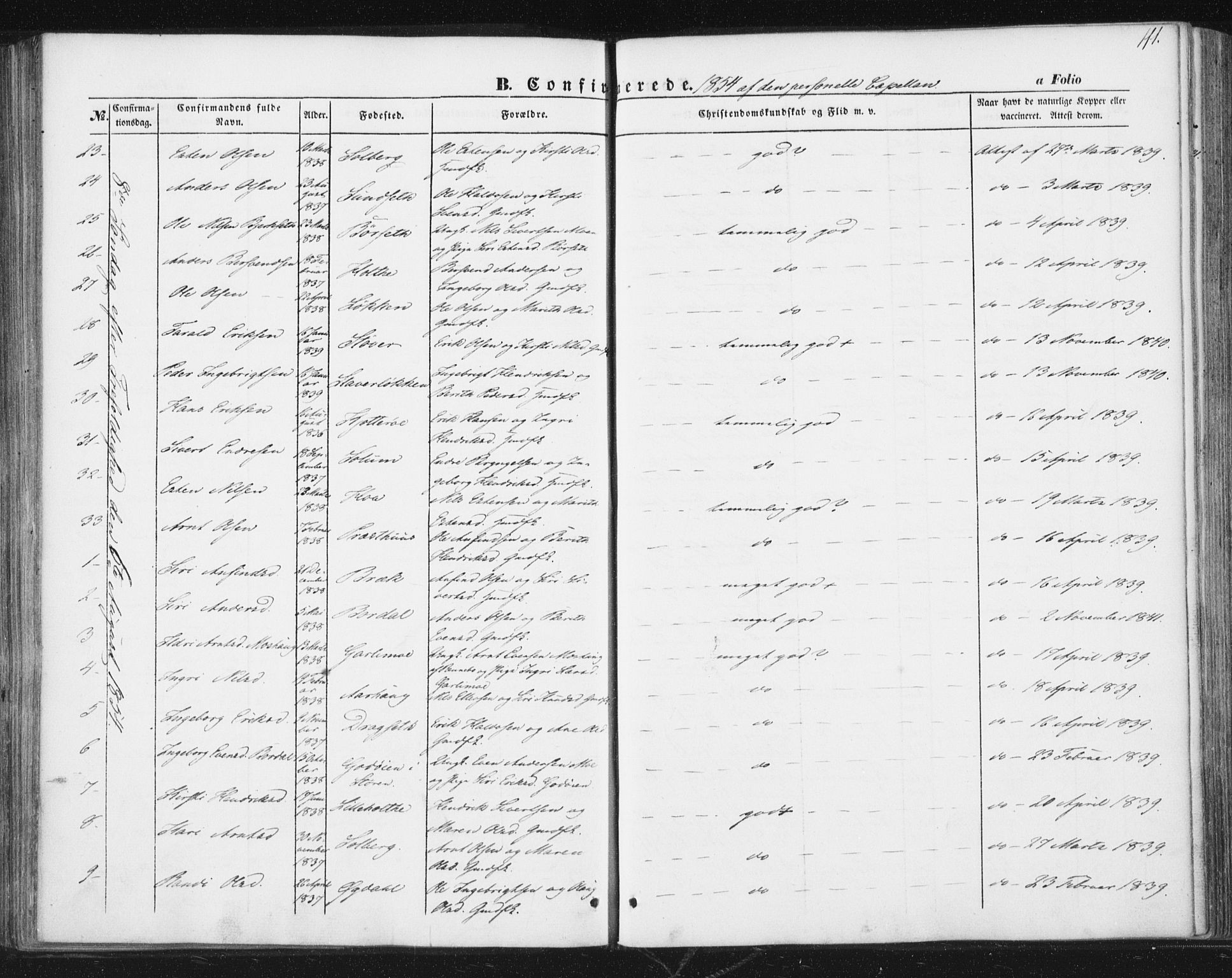 Ministerialprotokoller, klokkerbøker og fødselsregistre - Sør-Trøndelag, SAT/A-1456/689/L1038: Parish register (official) no. 689A03, 1848-1872, p. 111