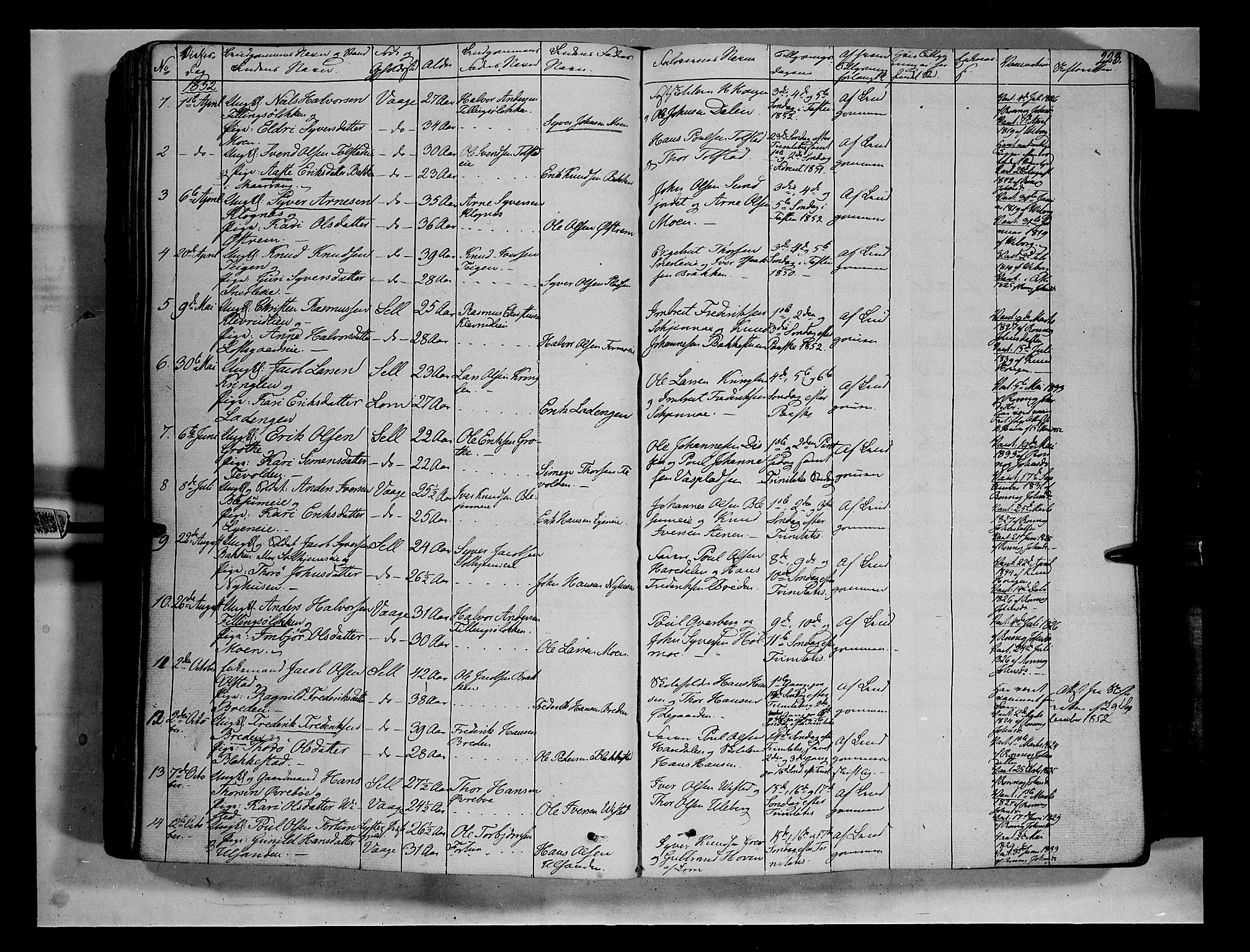 Vågå prestekontor, SAH/PREST-076/H/Ha/Haa/L0005: Parish register (official) no. 5 /1, 1842-1856, p. 223