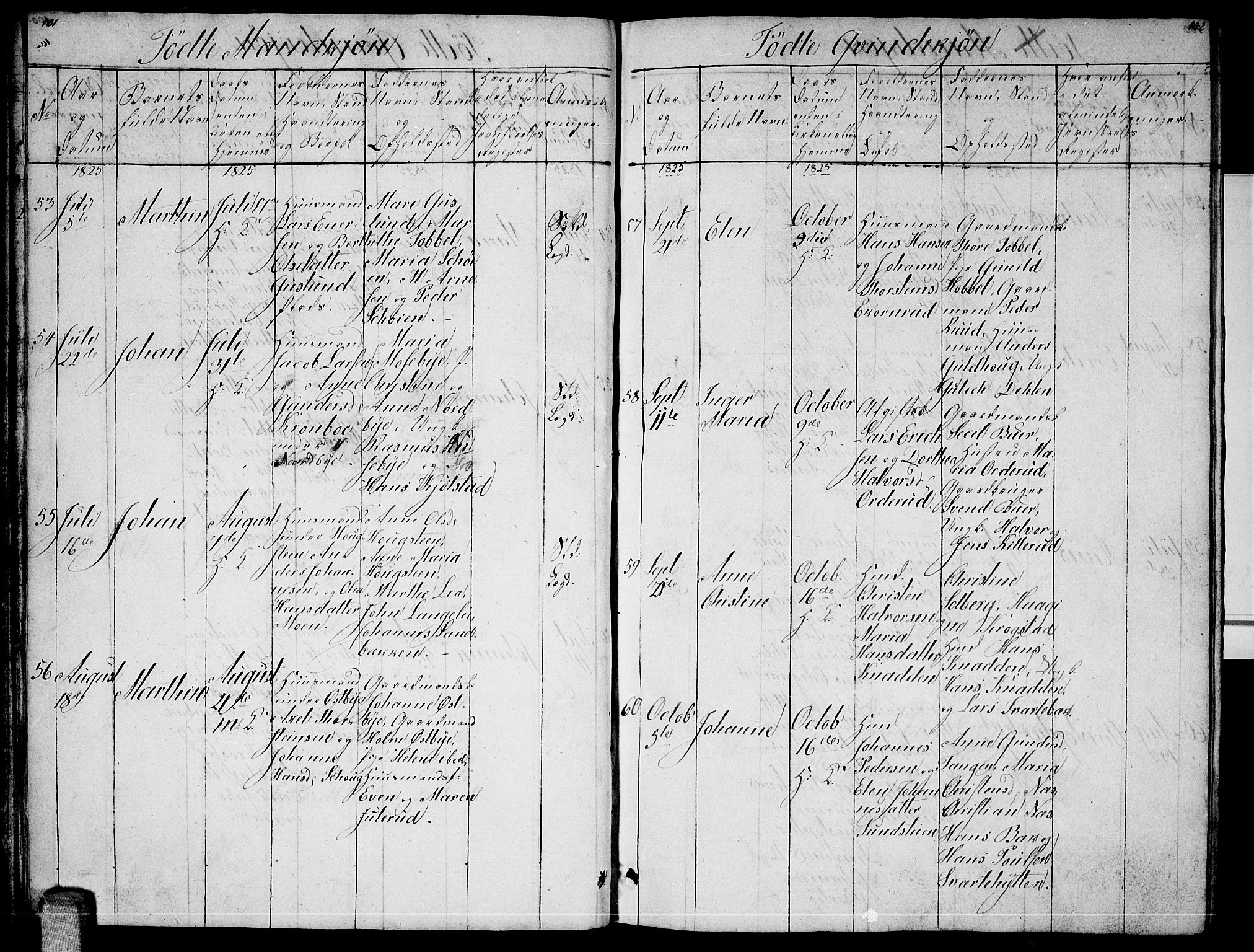 Enebakk prestekontor Kirkebøker, AV/SAO-A-10171c/G/Ga/L0002: Parish register (copy) no. I 2, 1822-1833, p. 101-102