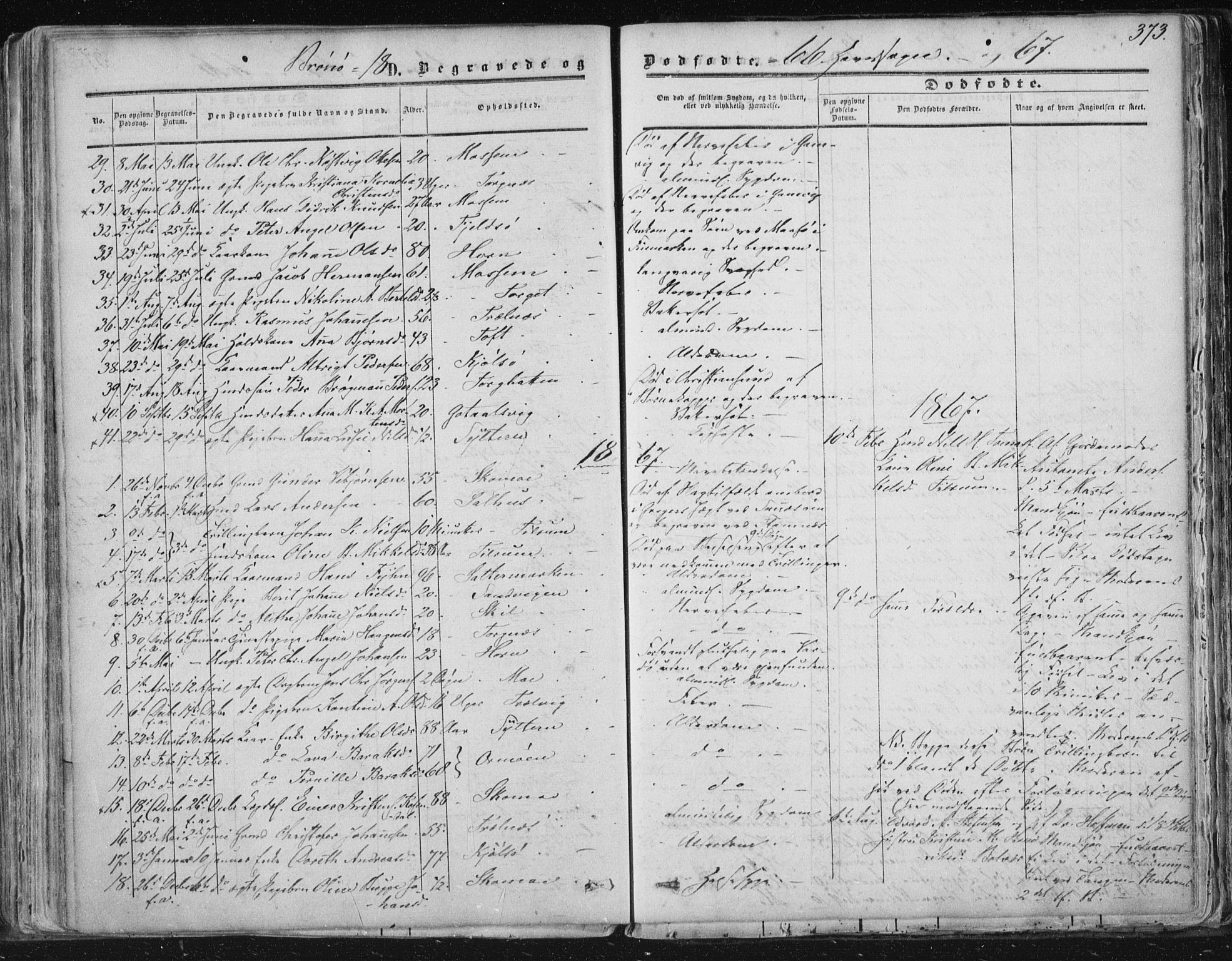 Ministerialprotokoller, klokkerbøker og fødselsregistre - Nordland, SAT/A-1459/813/L0198: Parish register (official) no. 813A08, 1834-1874, p. 373
