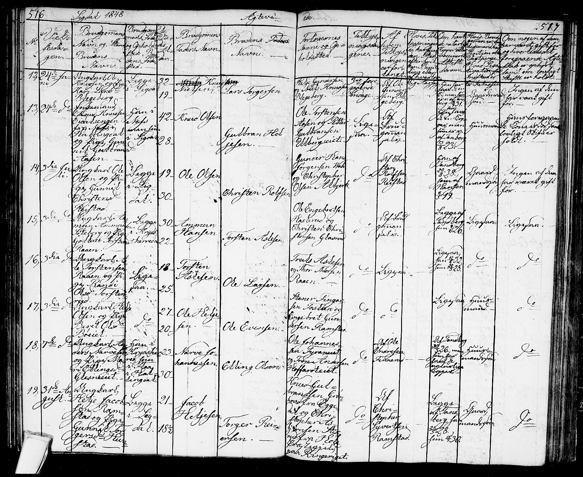 Sigdal kirkebøker, SAKO/A-245/G/Ga/L0002: Parish register (copy) no. I 2, 1835-1856, p. 516-517