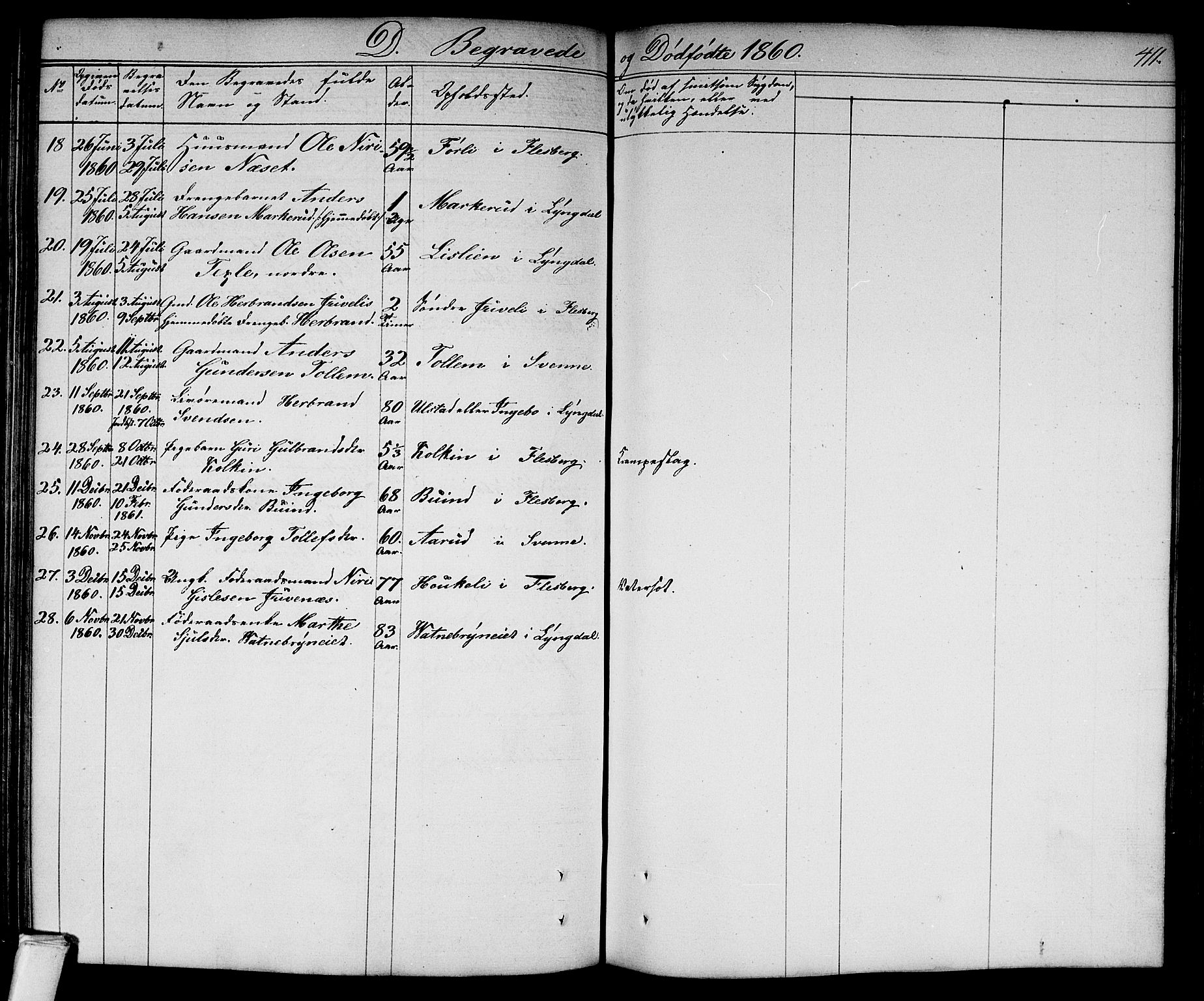 Flesberg kirkebøker, AV/SAKO-A-18/G/Ga/L0002: Parish register (copy) no. I 2, 1834-1860, p. 411