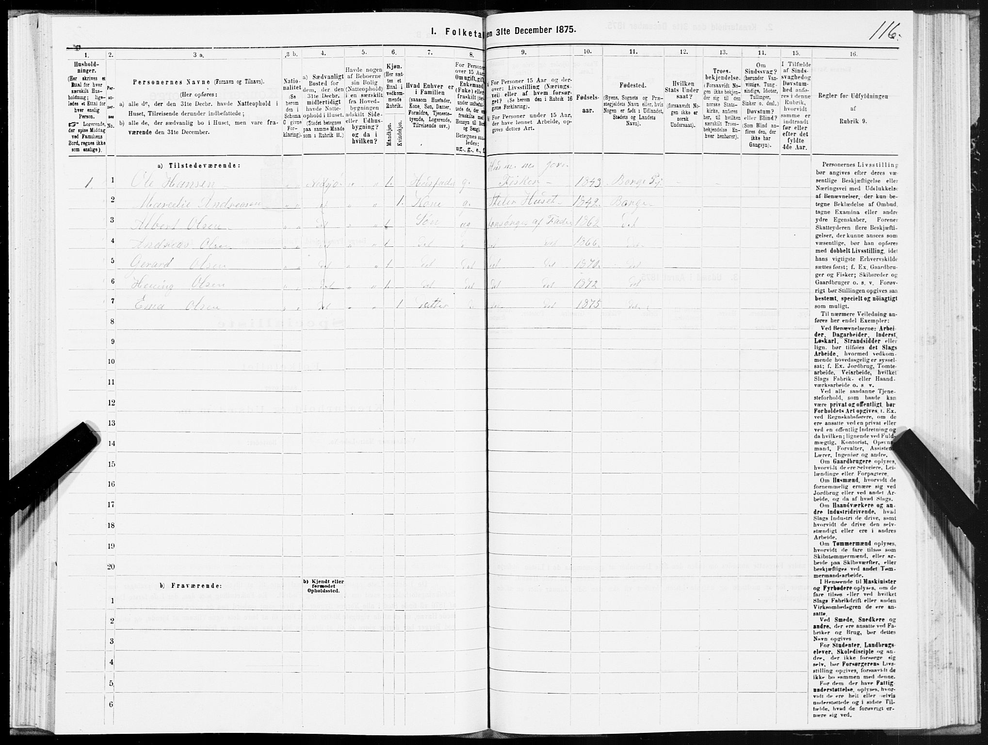 SAT, 1875 census for 1862P Borge, 1875, p. 2116