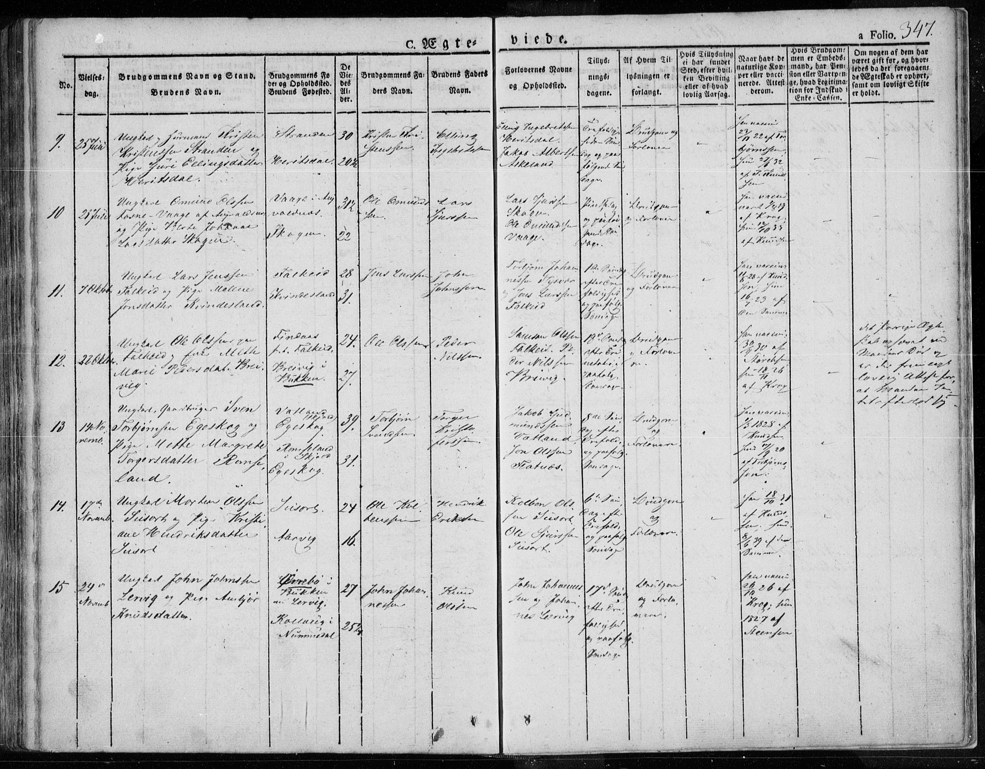 Tysvær sokneprestkontor, SAST/A -101864/H/Ha/Haa/L0001: Parish register (official) no. A 1.1, 1831-1856, p. 347