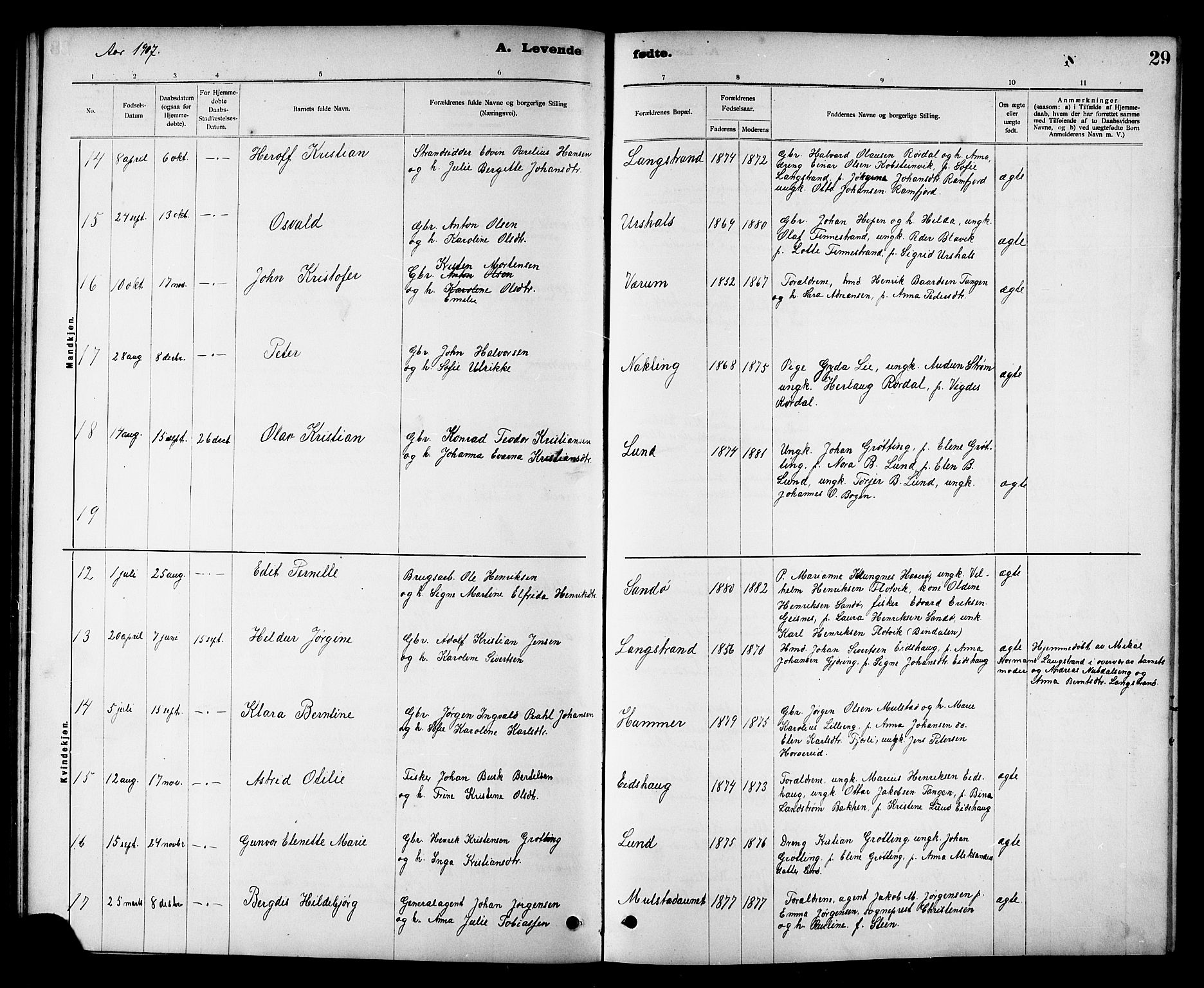 Ministerialprotokoller, klokkerbøker og fødselsregistre - Nord-Trøndelag, SAT/A-1458/780/L0652: Parish register (copy) no. 780C04, 1899-1911, p. 29