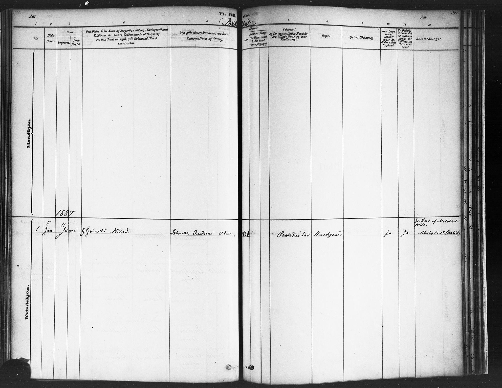 Varteig prestekontor Kirkebøker, SAO/A-10447a/F/Fa/L0002: Parish register (official) no. 2, 1878-1899, p. 235