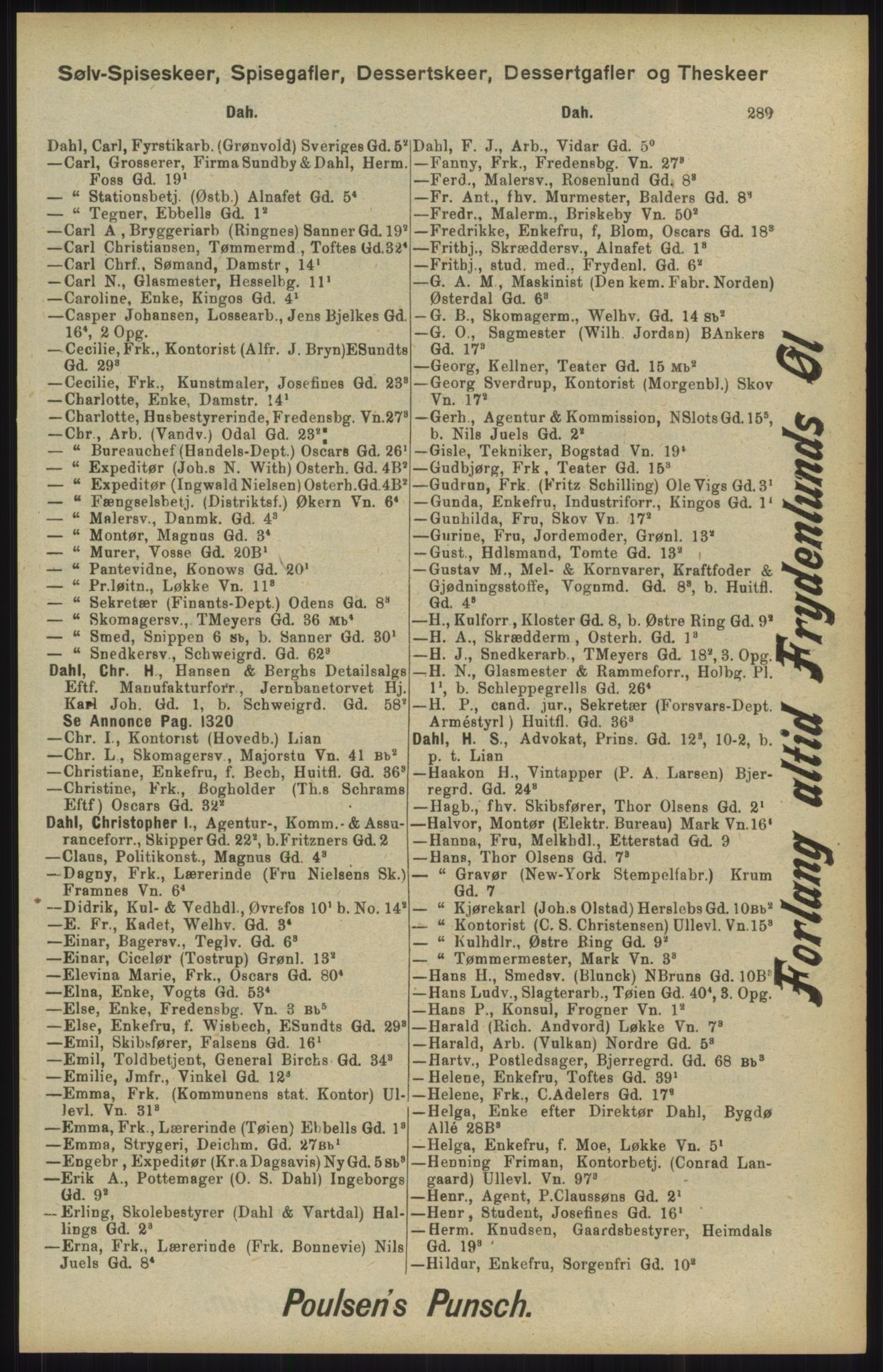 Kristiania/Oslo adressebok, PUBL/-, 1904, p. 289