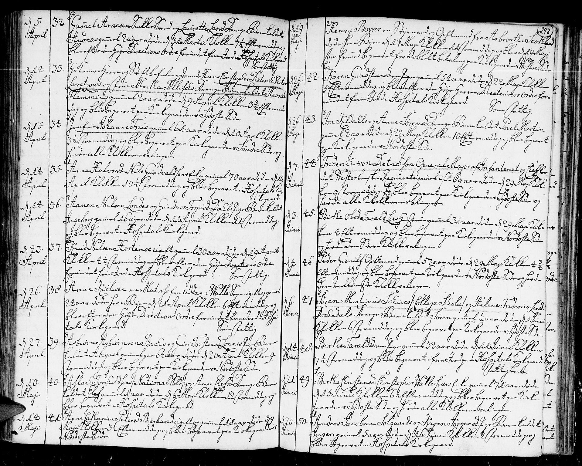 Kristiansand domprosti, AV/SAK-1112-0006/F/Fa/L0004: Parish register (official) no. A 4, 1762-1794, p. 298