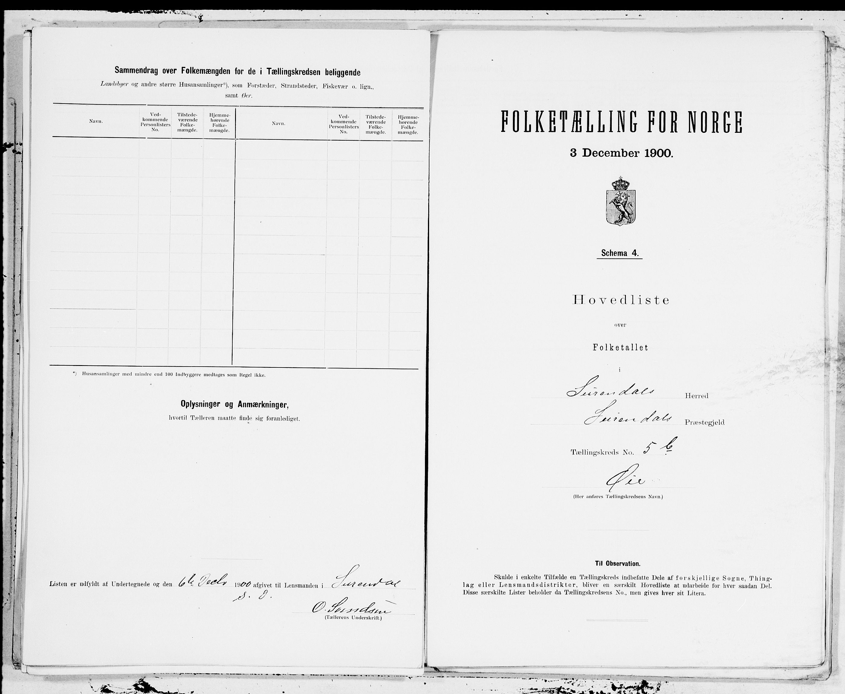 SAT, 1900 census for Surnadal, 1900, p. 14