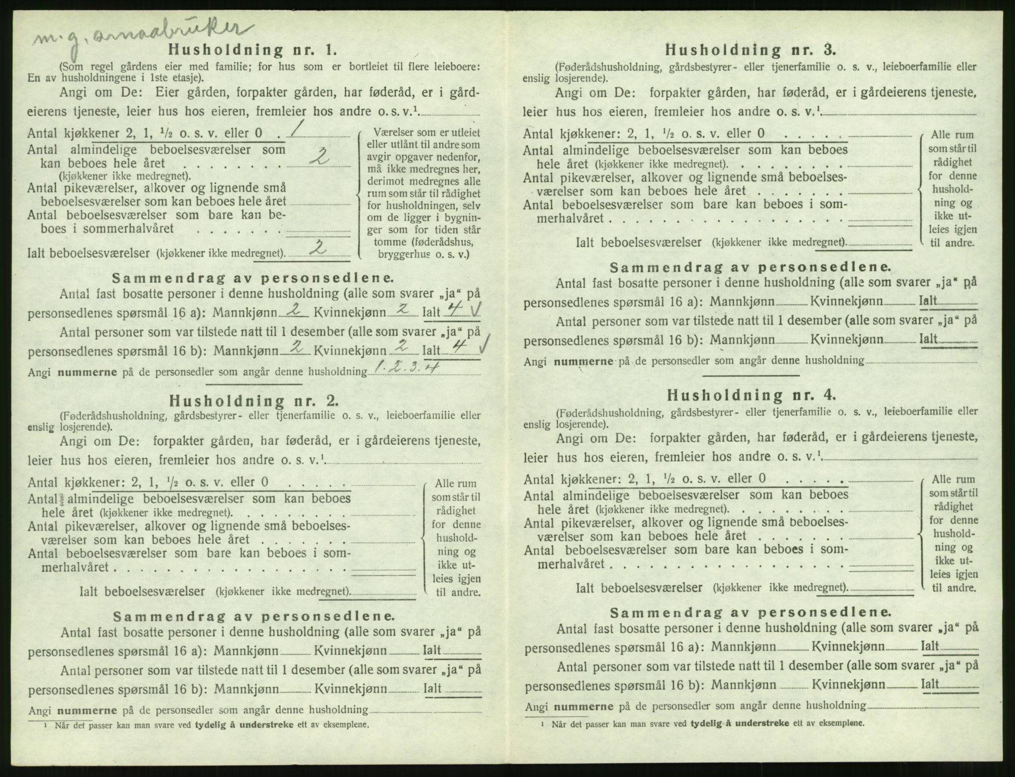 SAT, 1920 census for Skodje, 1920, p. 240