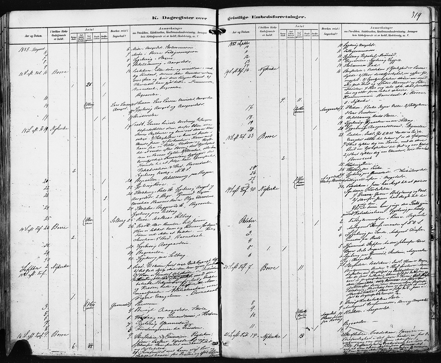 Borre kirkebøker, AV/SAKO-A-338/F/Fa/L0009: Parish register (official) no. I 9, 1878-1896, p. 320