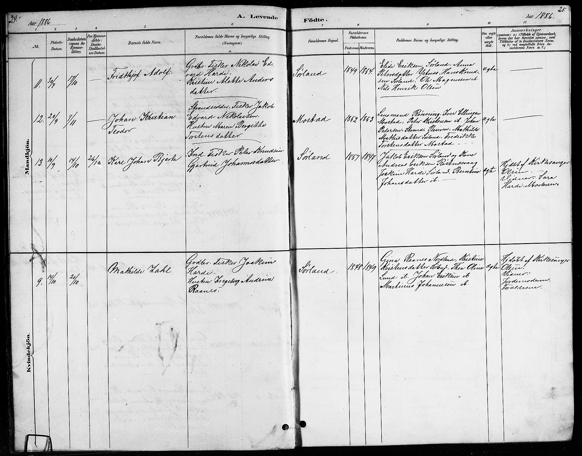 Ministerialprotokoller, klokkerbøker og fødselsregistre - Nordland, AV/SAT-A-1459/807/L0123: Parish register (copy) no. 807C01, 1884-1910, p. 24-25