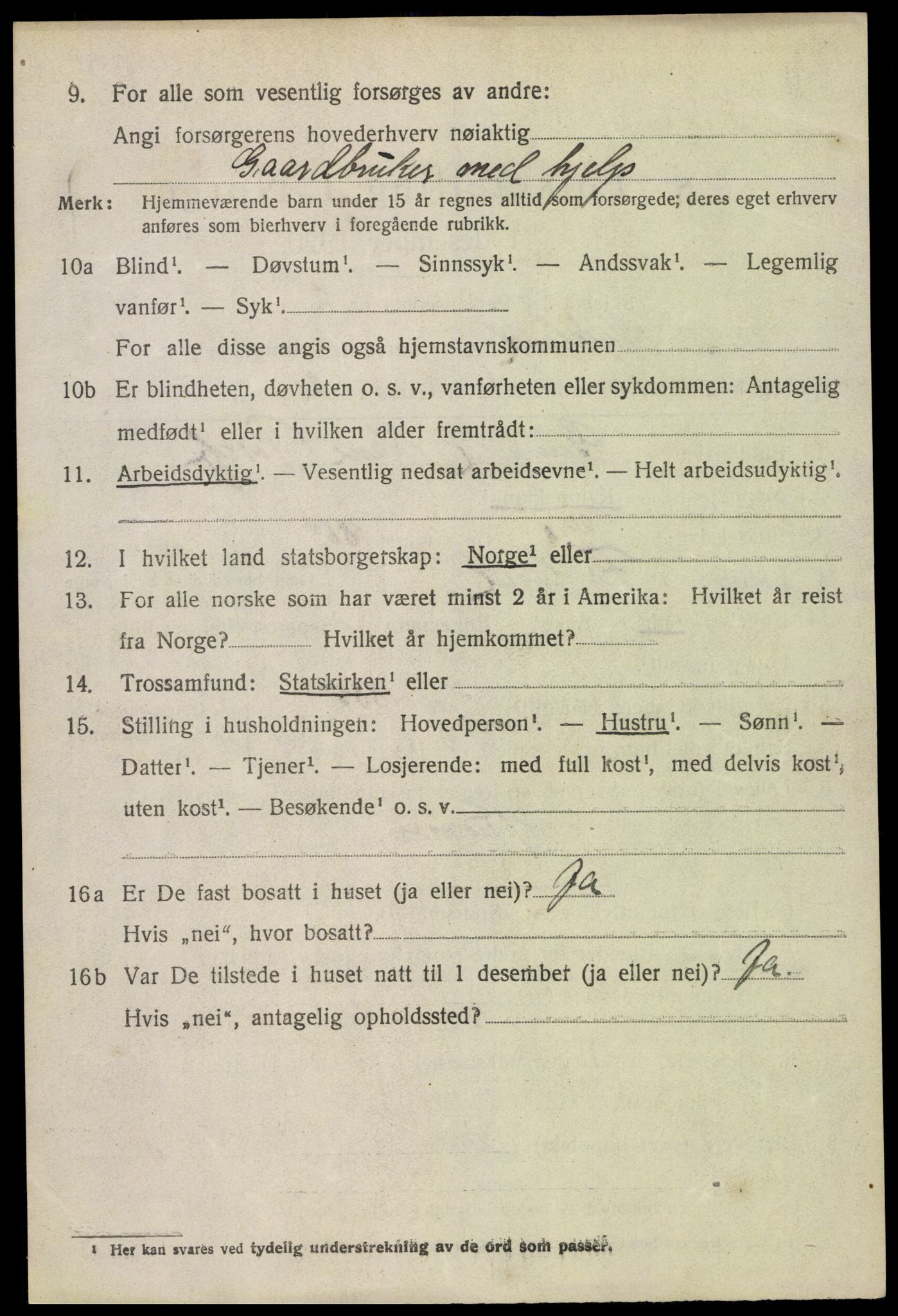 SAK, 1920 census for Mykland, 1920, p. 1325