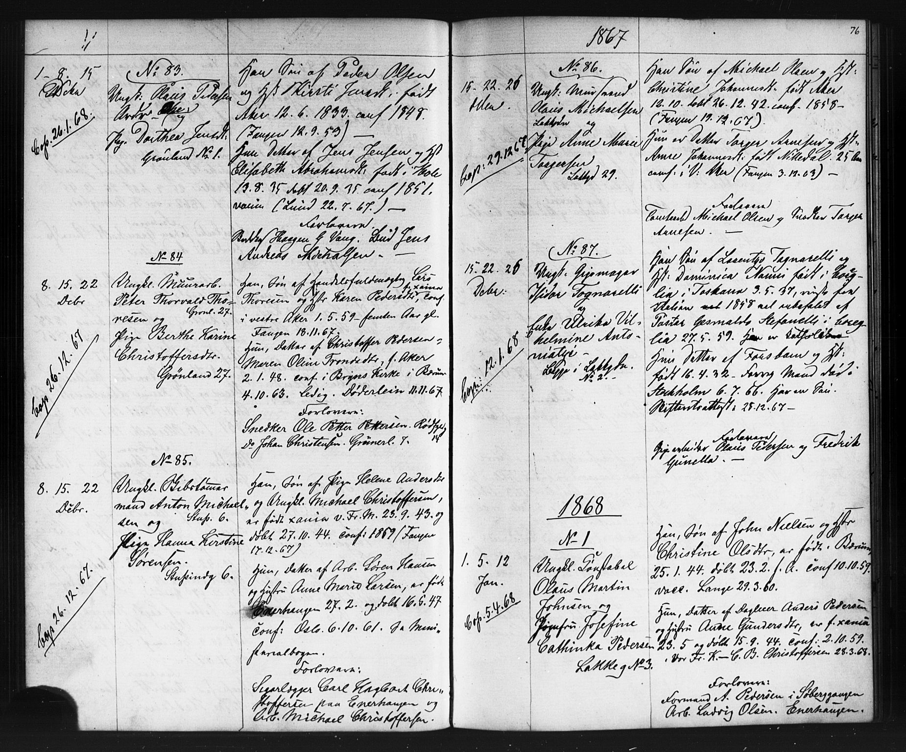 Grønland prestekontor Kirkebøker, SAO/A-10848/G/Ga/L0002: Parish register (copy) no. 2, 1861-1863, p. 76