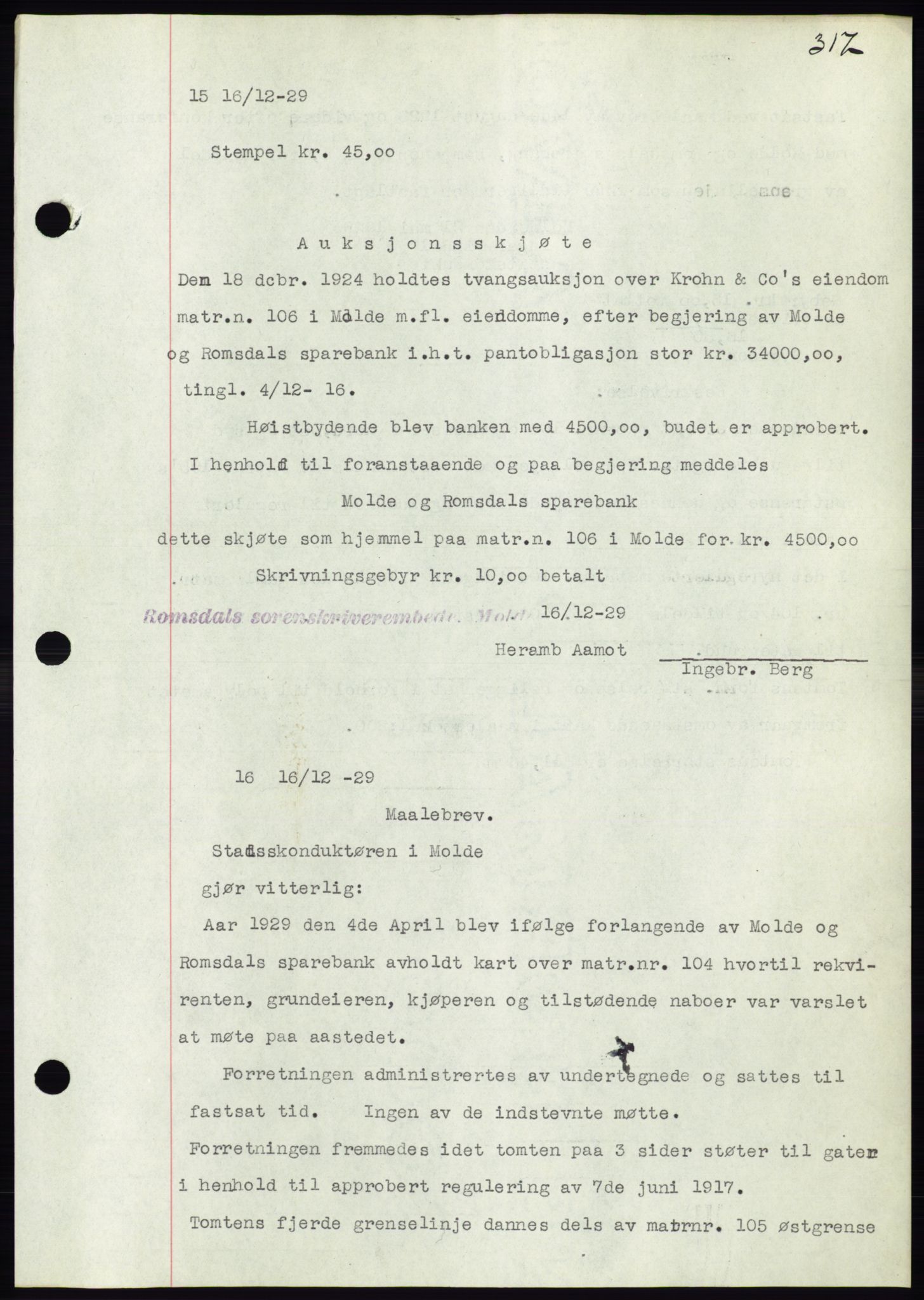 Molde byfogd, AV/SAT-A-0025/2/2C/L0011: Mortgage book no. 11, 1926-1932, Deed date: 16.12.1929