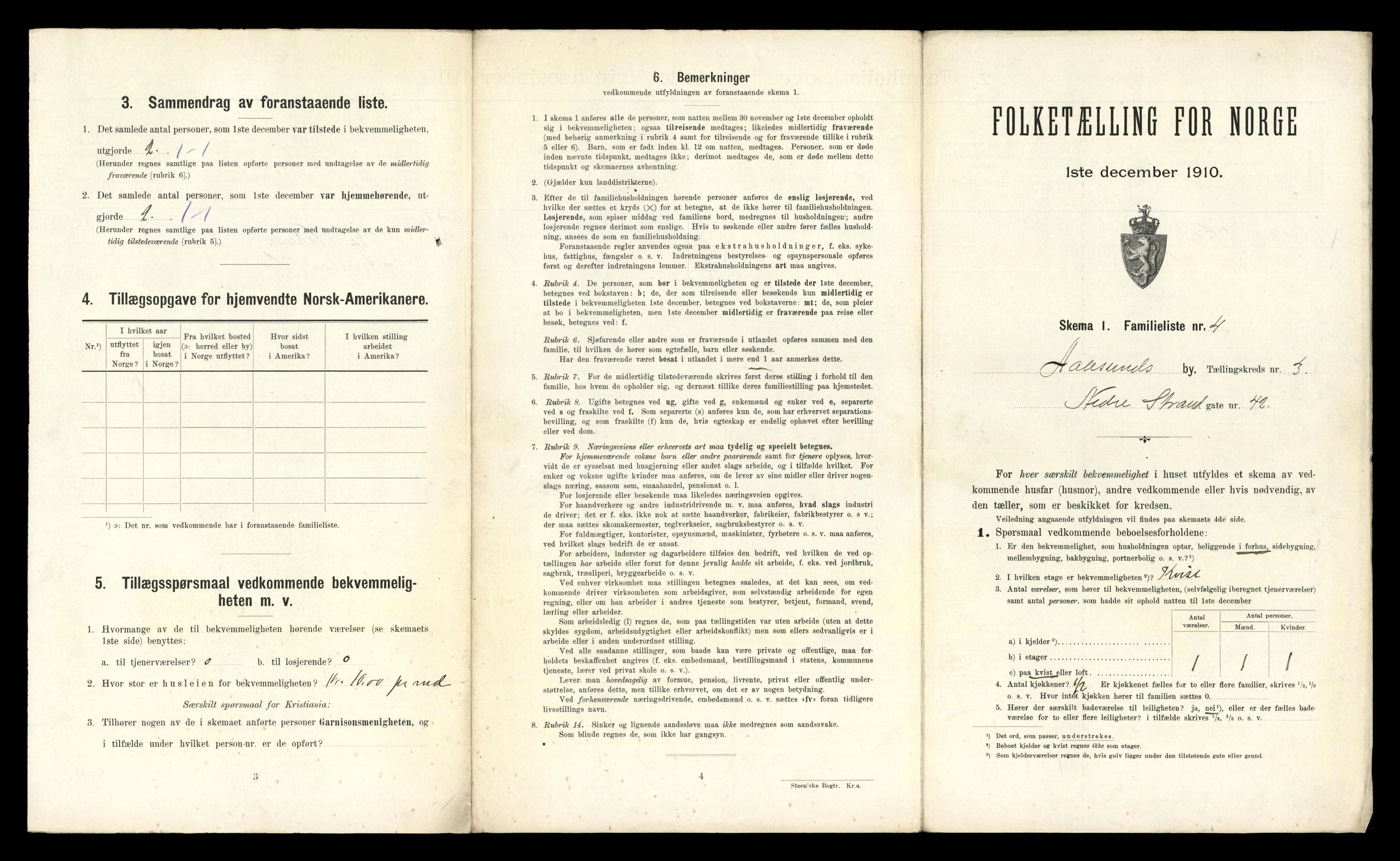 RA, 1910 census for Ålesund, 1910, p. 1453