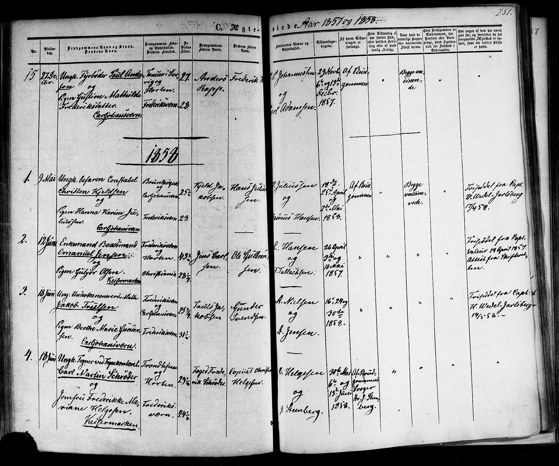 Horten kirkebøker, AV/SAKO-A-348/F/Fa/L0001: Parish register (official) no. 1, 1855-1871, p. 251