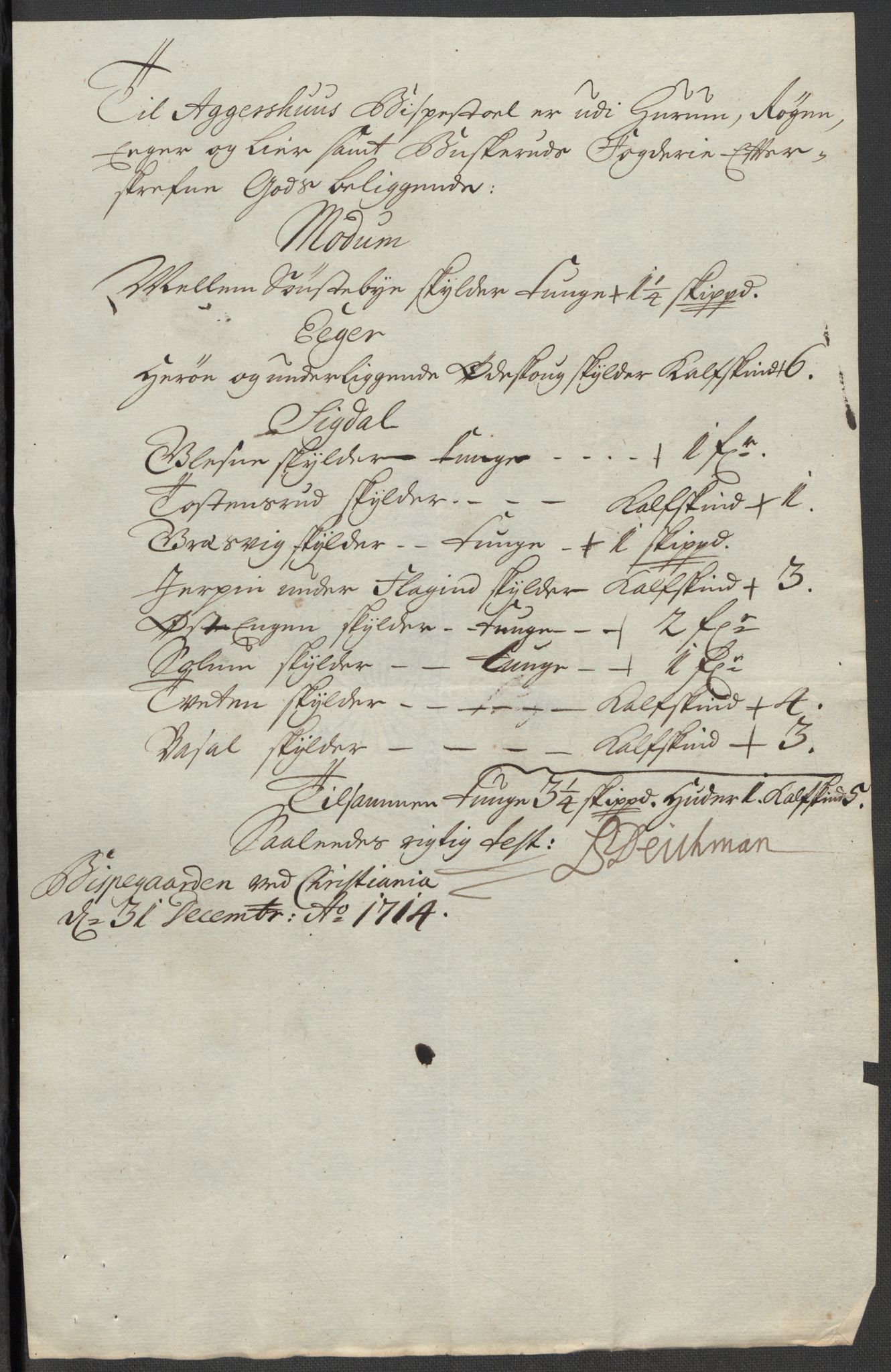 Rentekammeret inntil 1814, Reviderte regnskaper, Fogderegnskap, AV/RA-EA-4092/R31/L1708: Fogderegnskap Hurum, Røyken, Eiker, Lier og Buskerud, 1713, p. 270