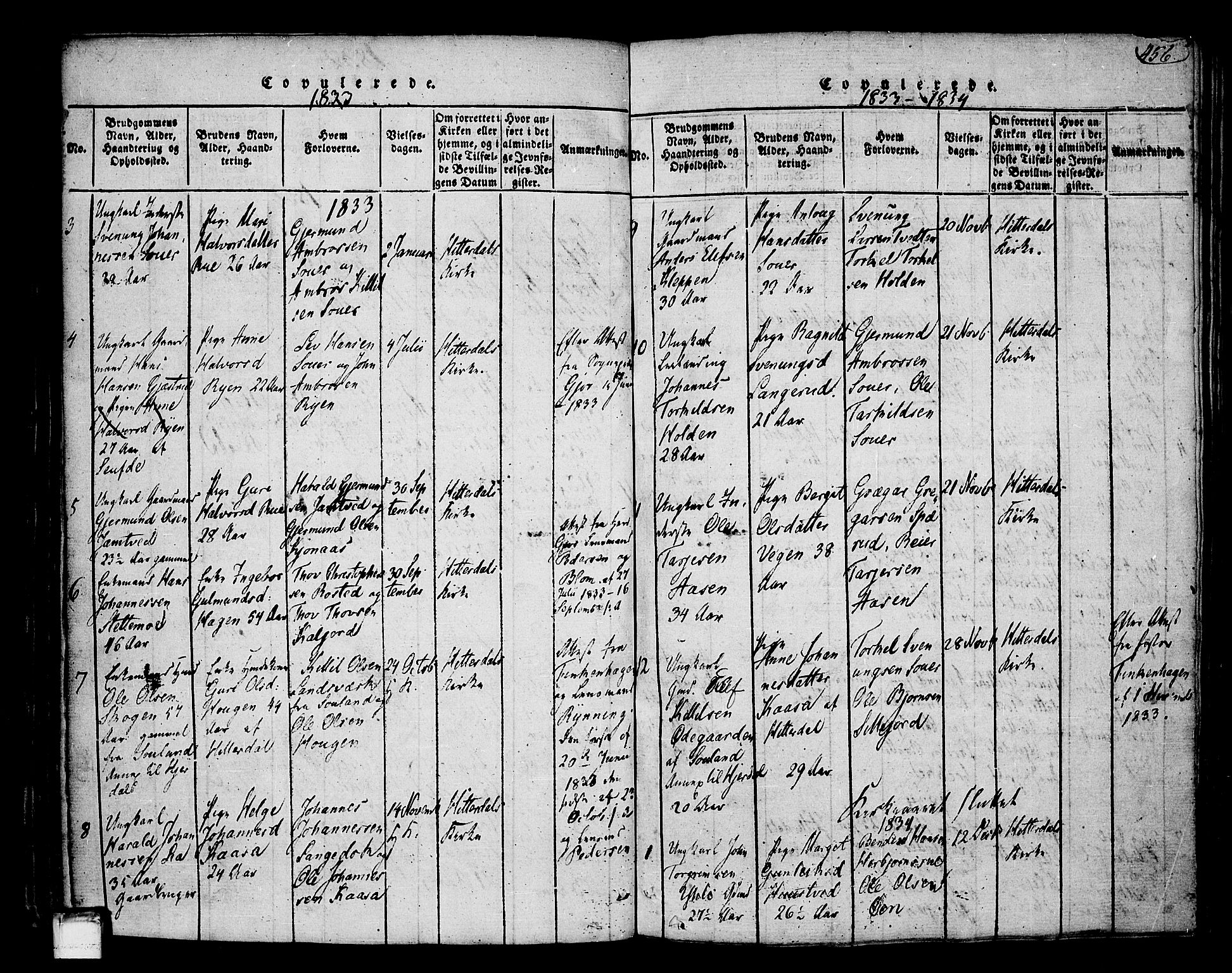 Heddal kirkebøker, SAKO/A-268/F/Fa/L0005: Parish register (official) no. I 5, 1814-1837, p. 455-456