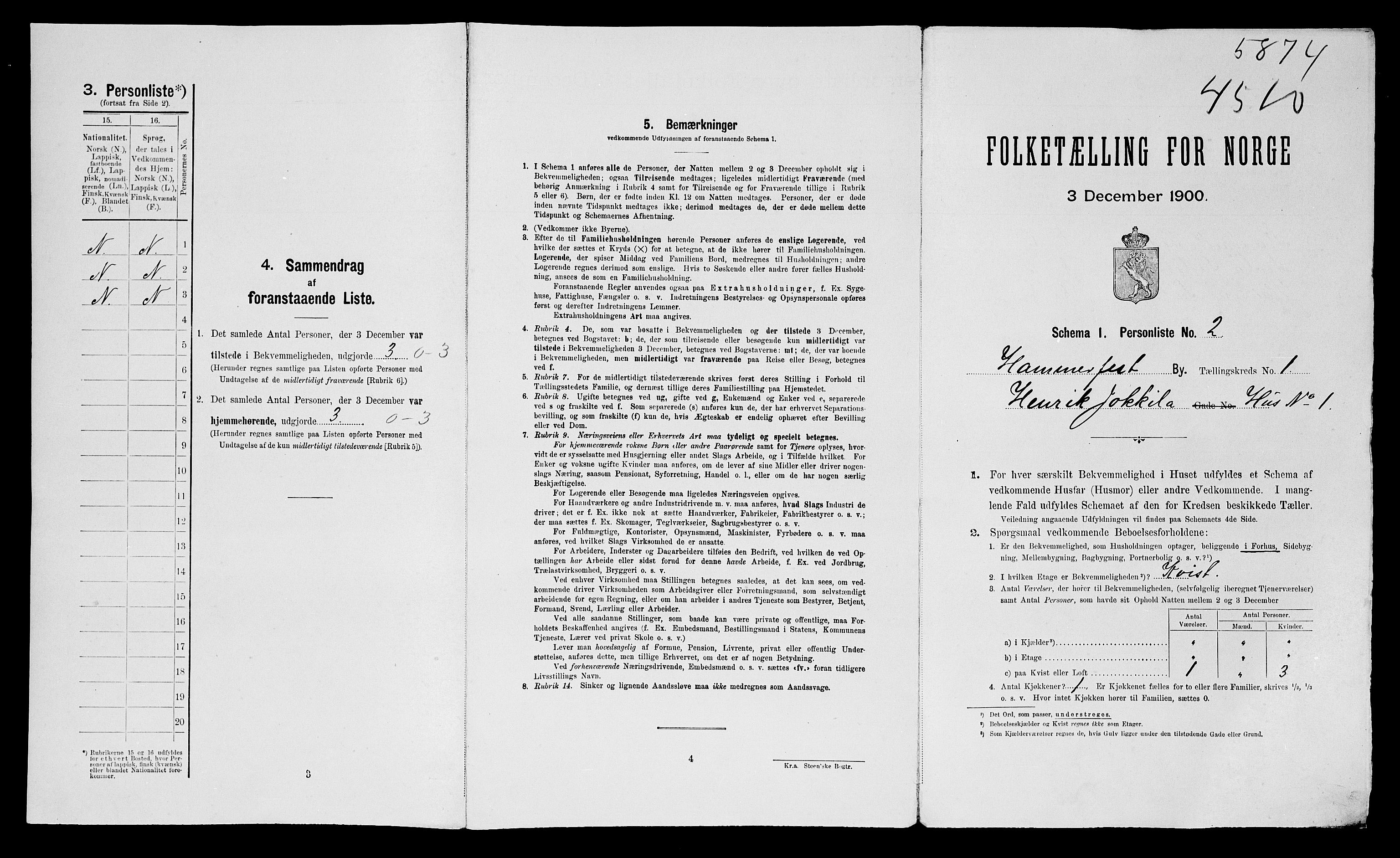 SATØ, 1900 census for Hammerfest, 1900, p. 40