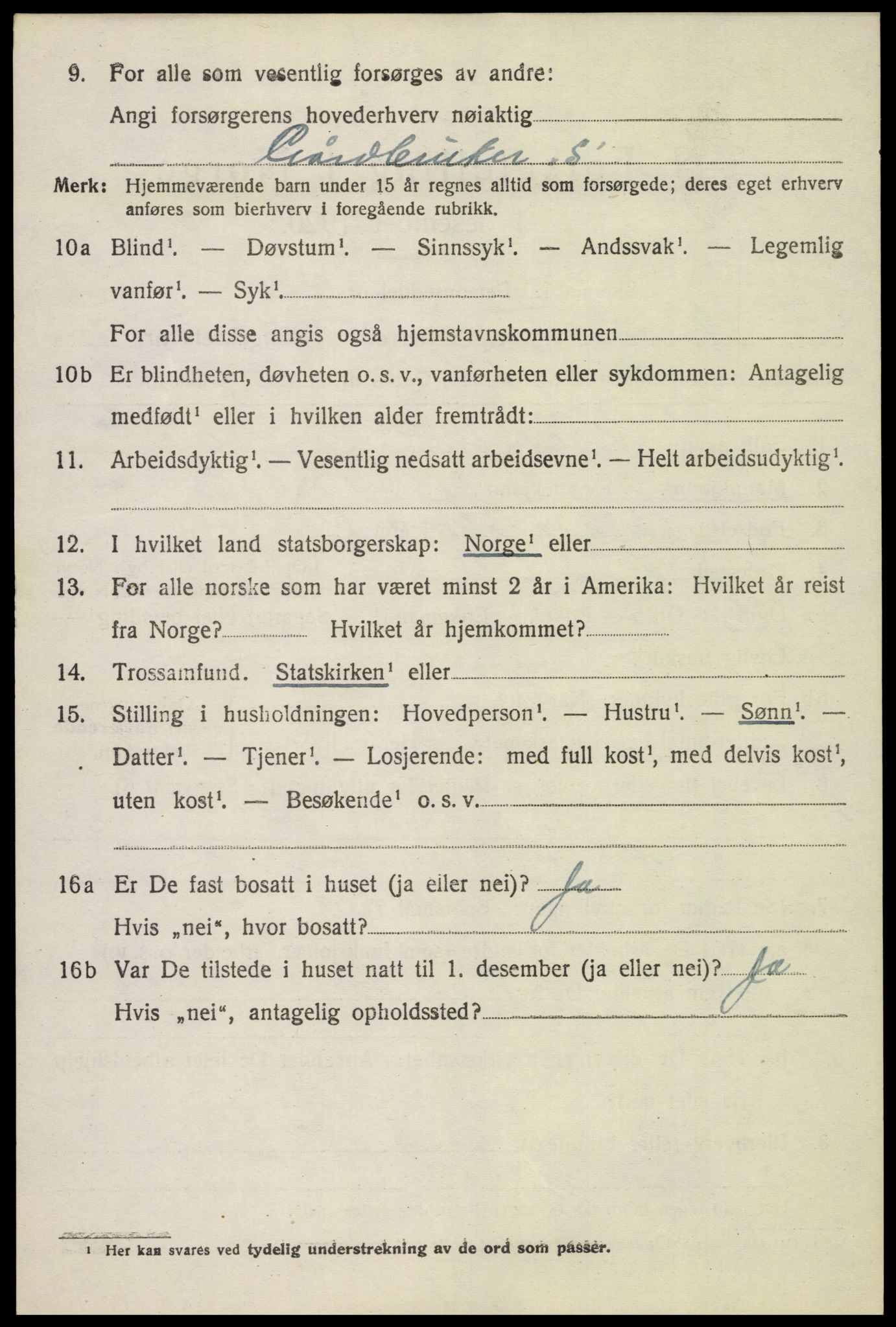 SAH, 1920 census for Nord-Fron, 1920, p. 9393