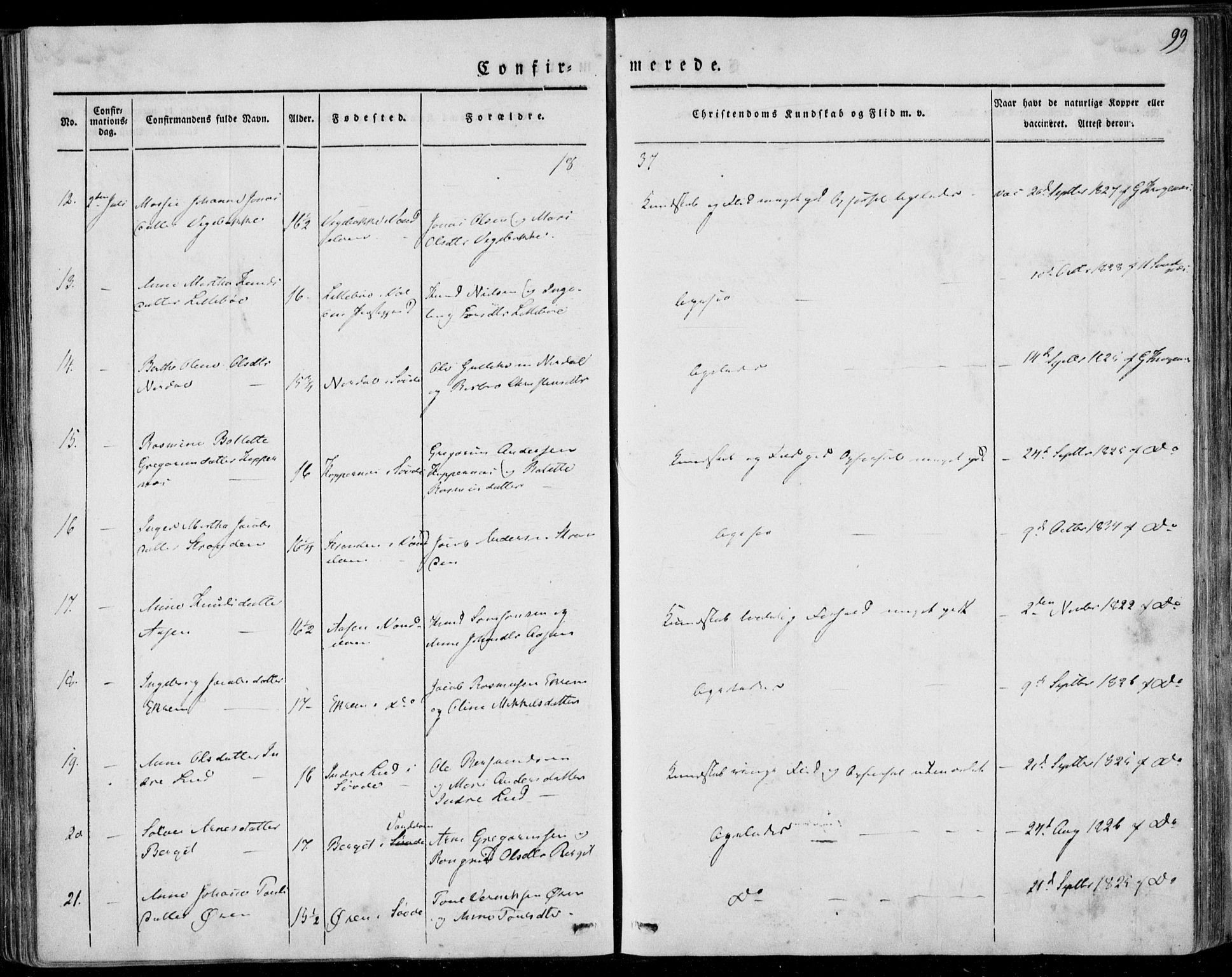 Ministerialprotokoller, klokkerbøker og fødselsregistre - Møre og Romsdal, AV/SAT-A-1454/501/L0005: Parish register (official) no. 501A05, 1831-1844, p. 99