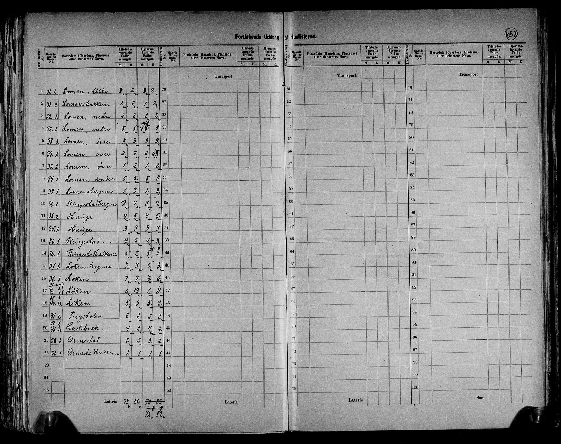 RA, 1891 census for 0543 Vestre Slidre, 1891, p. 11