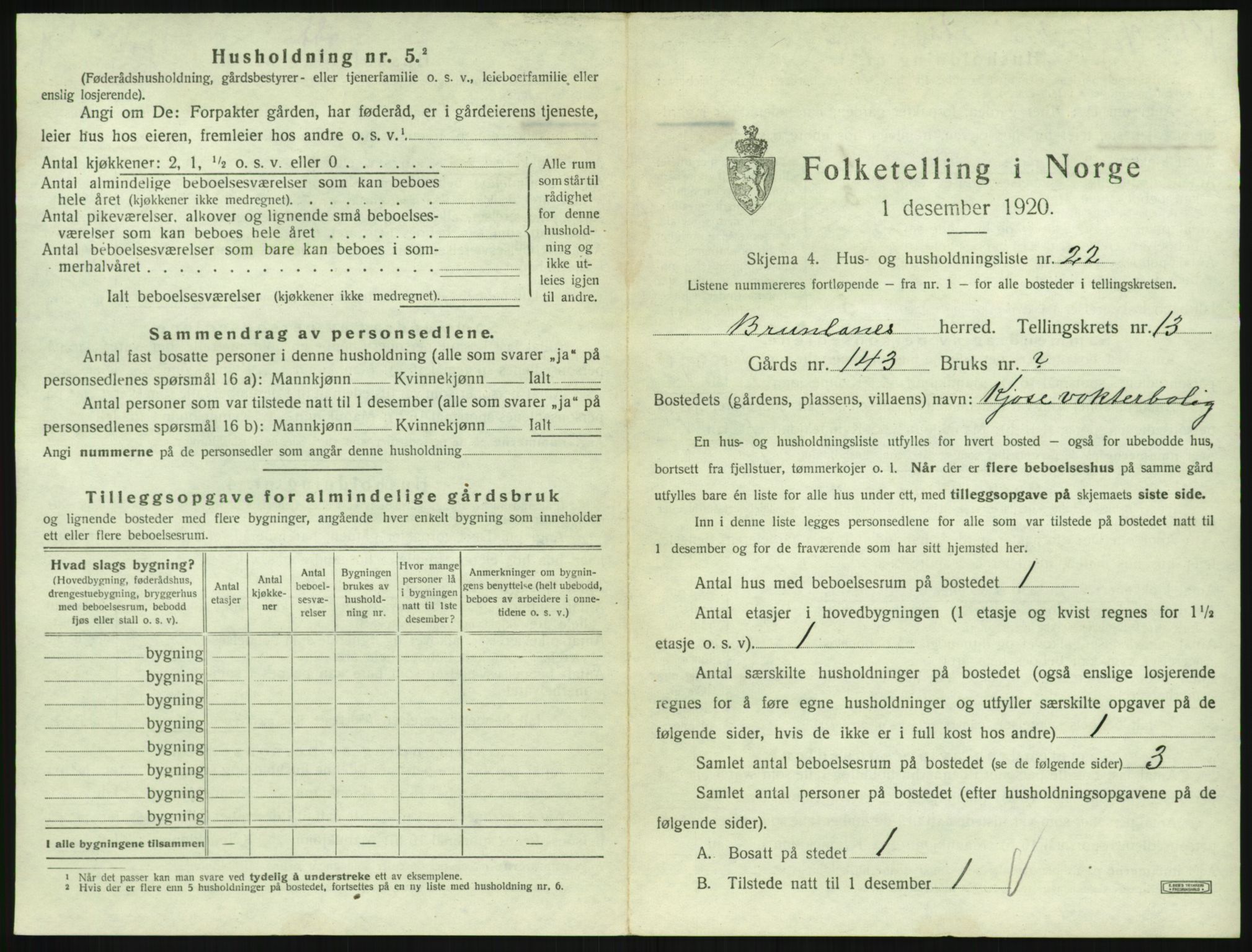 SAKO, 1920 census for Brunlanes, 1920, p. 1793