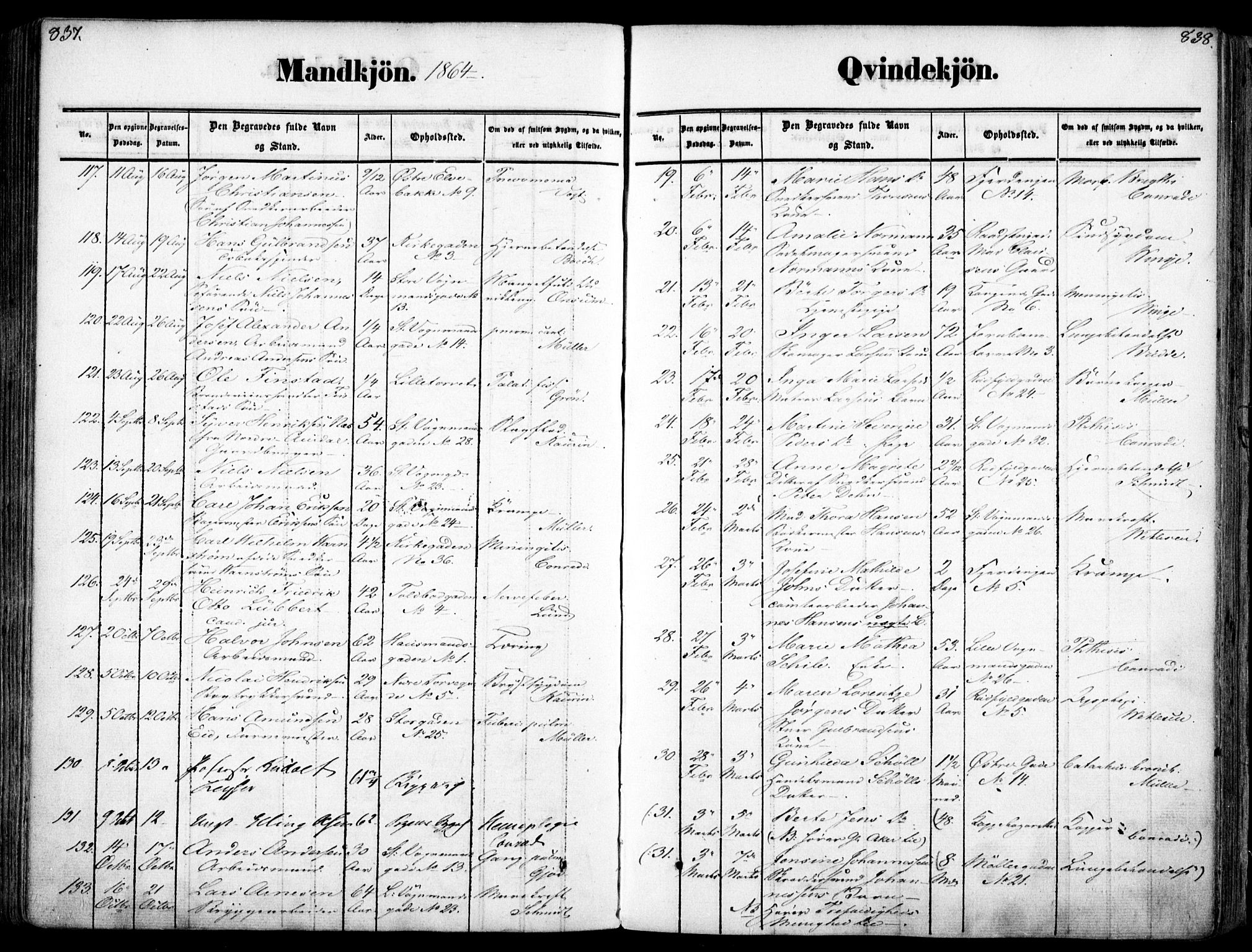 Oslo domkirke Kirkebøker, SAO/A-10752/F/Fa/L0025: Parish register (official) no. 25, 1847-1867, p. 837-838