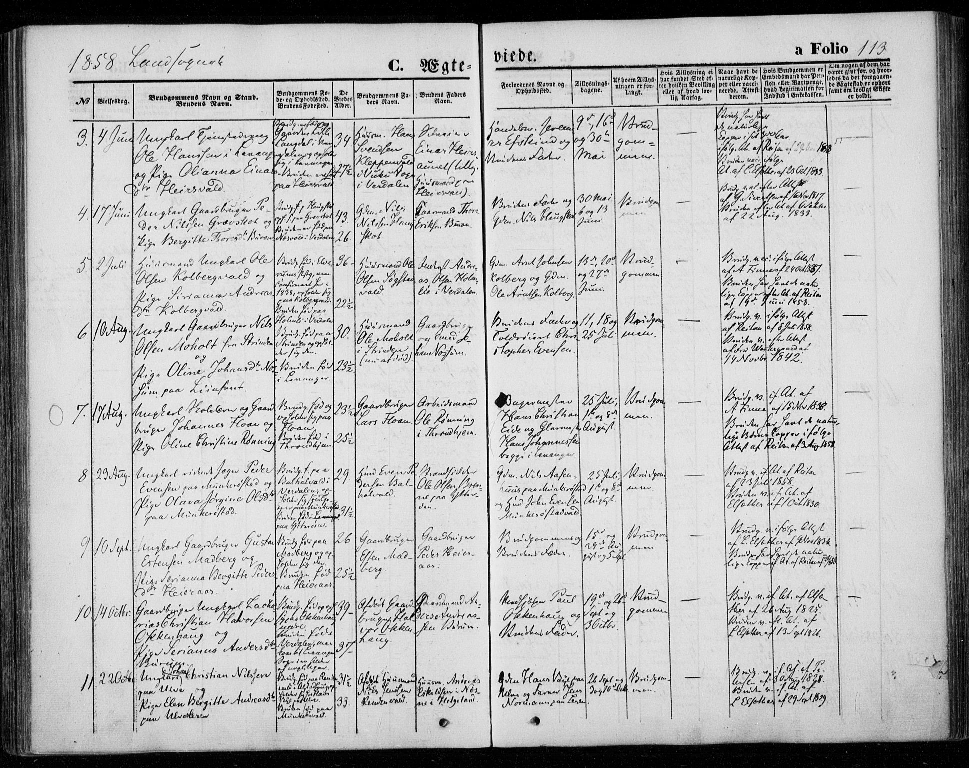 Ministerialprotokoller, klokkerbøker og fødselsregistre - Nord-Trøndelag, SAT/A-1458/720/L0184: Parish register (official) no. 720A02 /2, 1855-1863, p. 113