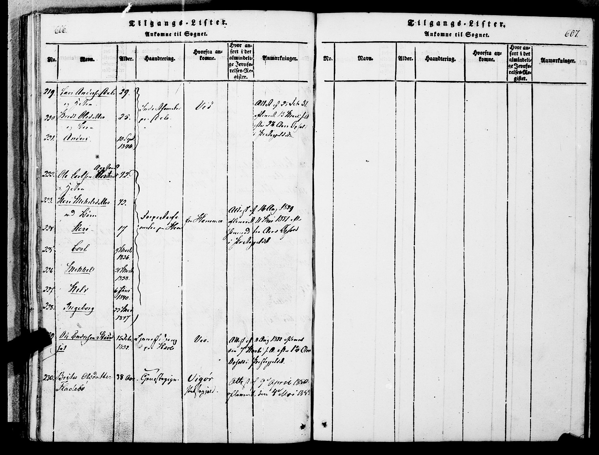 Ministerialprotokoller, klokkerbøker og fødselsregistre - Møre og Romsdal, AV/SAT-A-1454/545/L0585: Parish register (official) no. 545A01, 1818-1853, p. 606-607