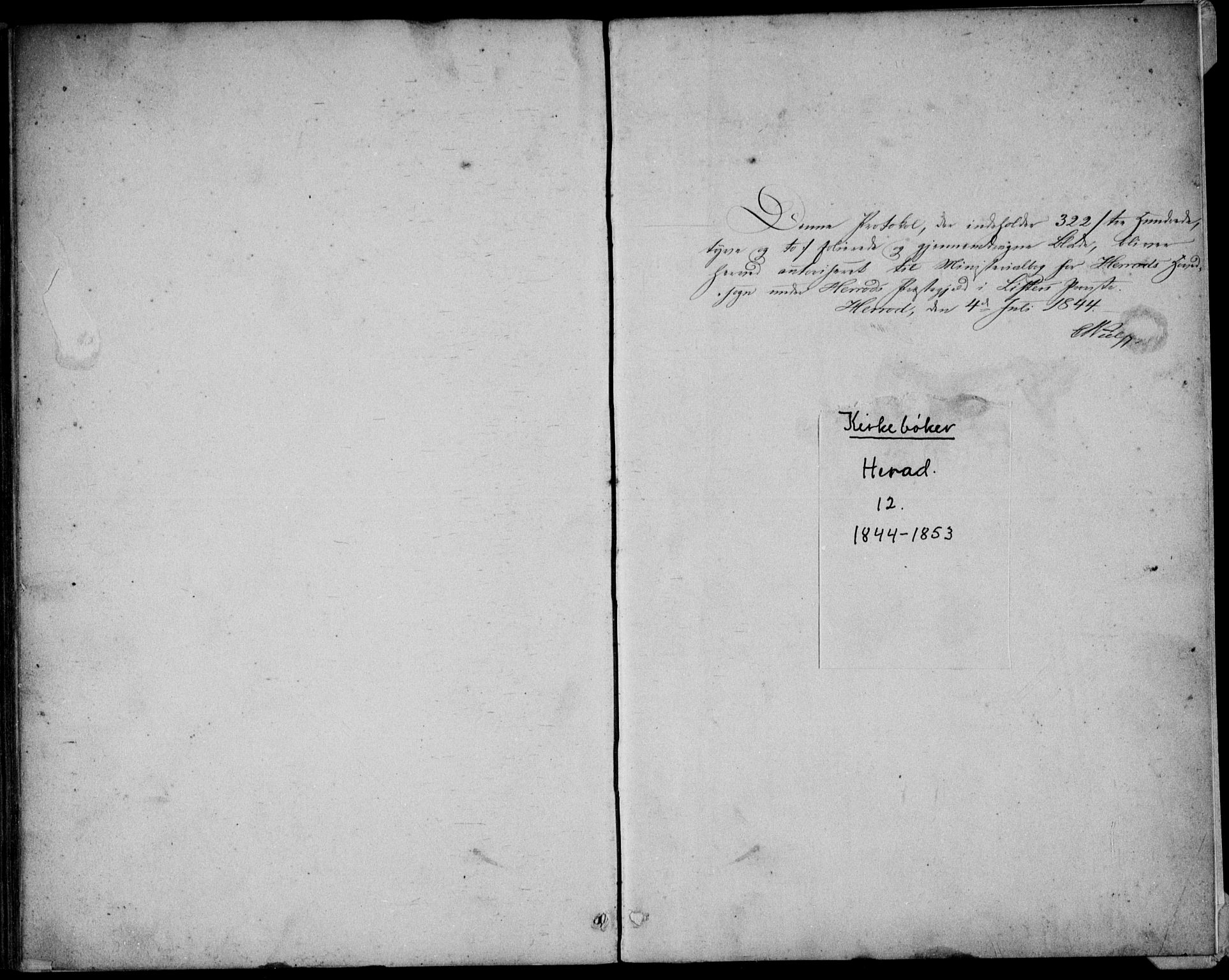 Herad sokneprestkontor, SAK/1111-0018/F/Fa/Faa/L0004: Parish register (official) no. A 4, 1844-1853