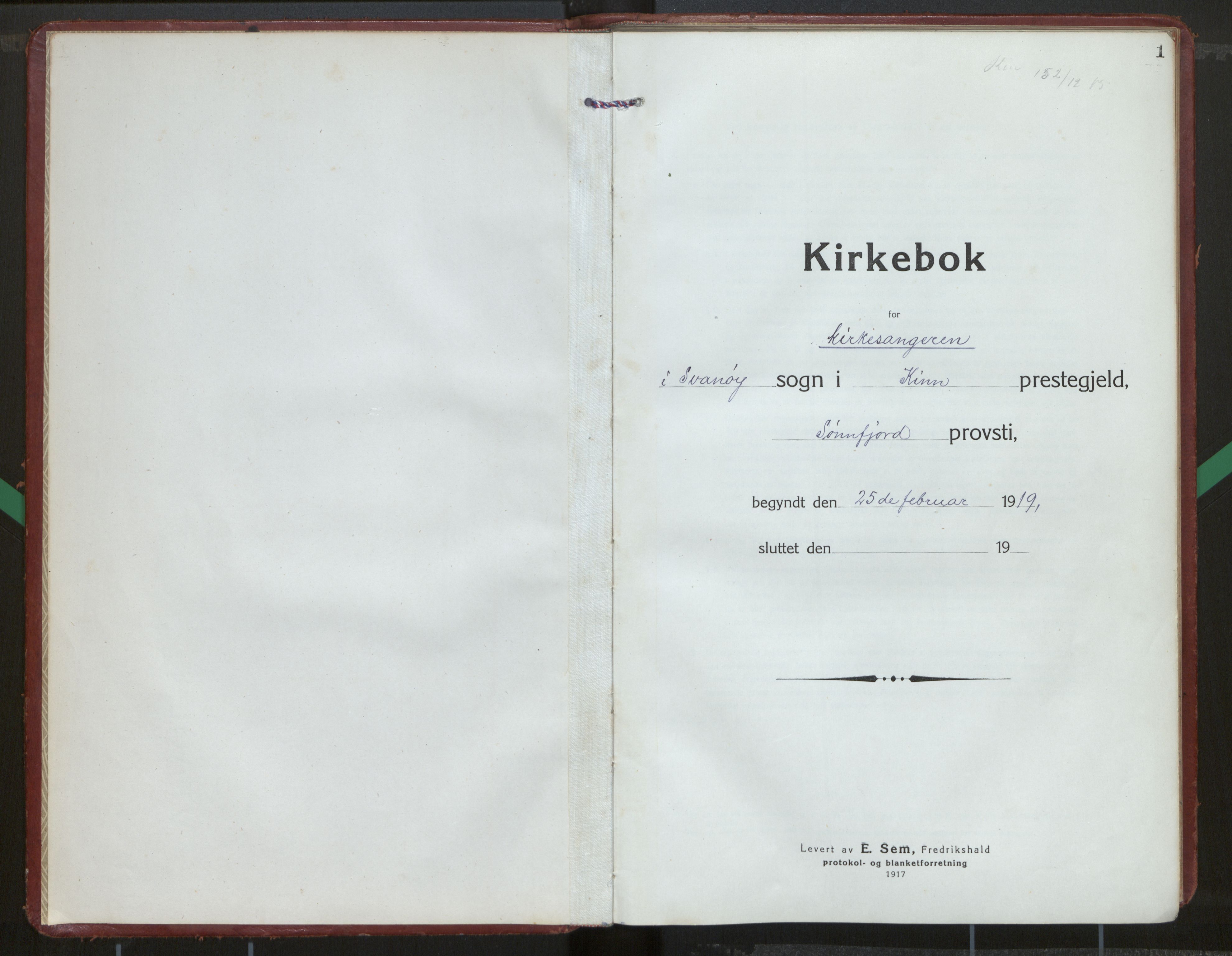 Kinn sokneprestembete, AV/SAB-A-80801/H/Hab/Habc/L0007: Parish register (copy) no. C 7, 1919-1979, p. 1