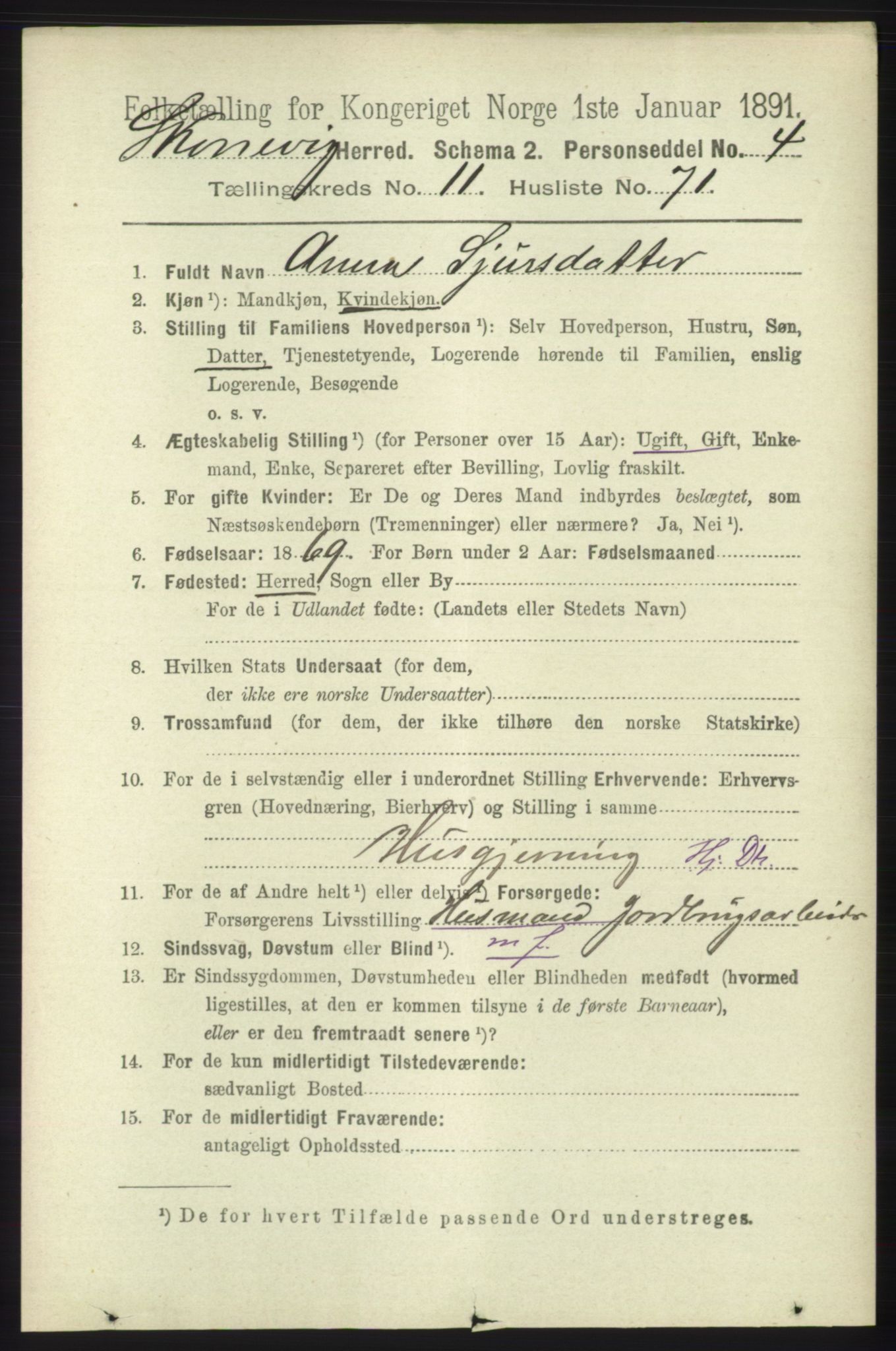 RA, 1891 census for 1212 Skånevik, 1891, p. 3702