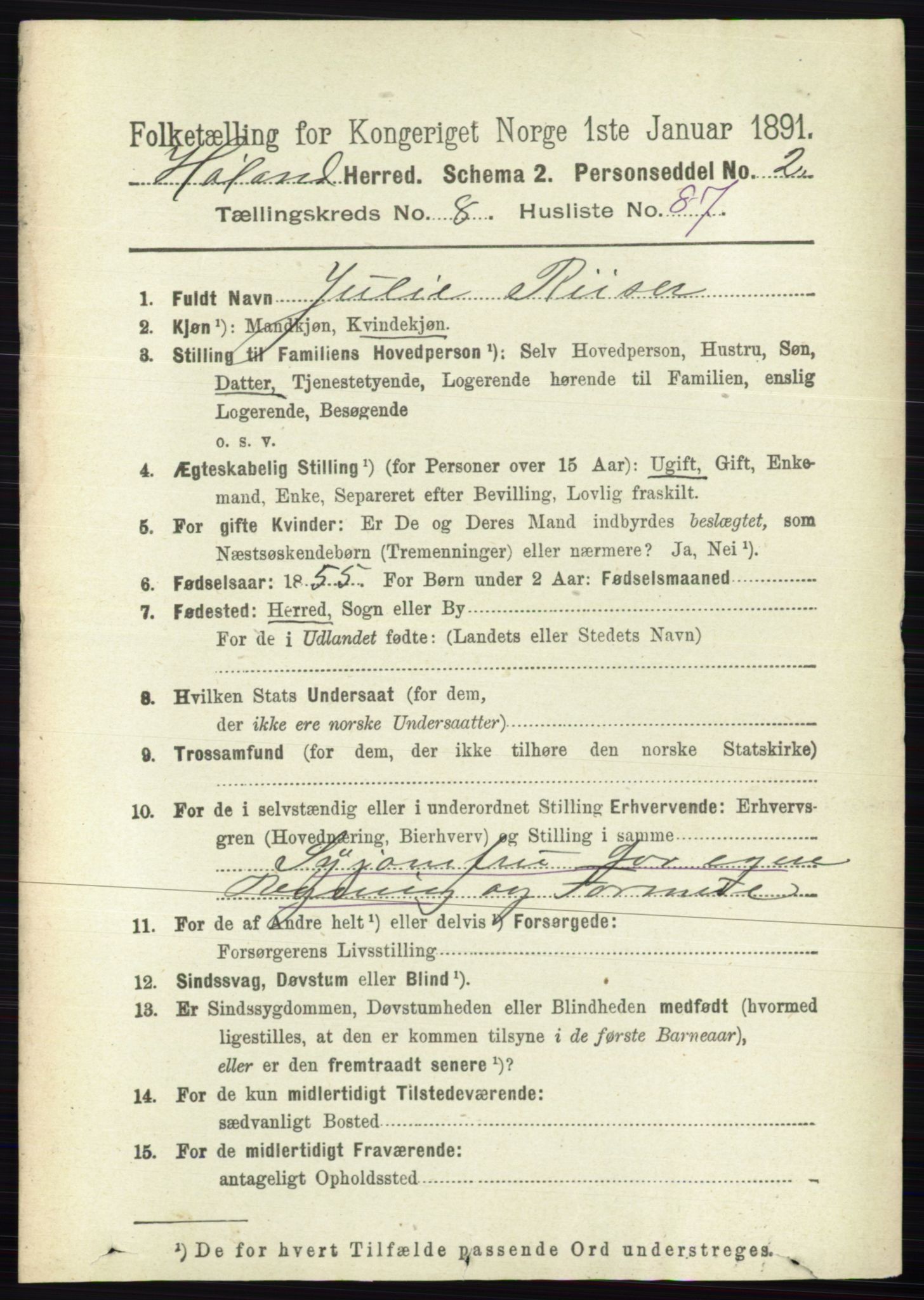 RA, 1891 census for 0221 Høland, 1891, p. 6082