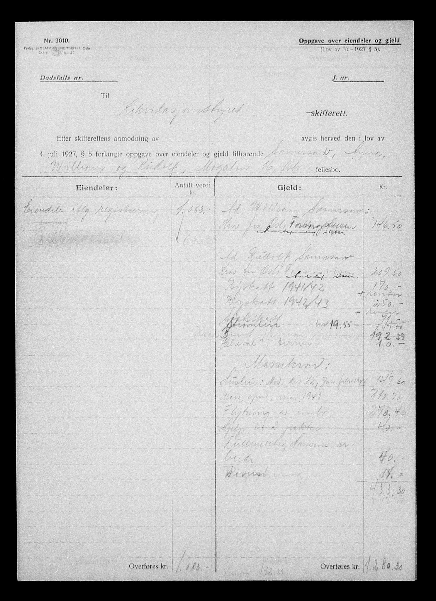 Justisdepartementet, Tilbakeføringskontoret for inndratte formuer, AV/RA-S-1564/H/Hc/Hcc/L0976: --, 1945-1947, p. 664