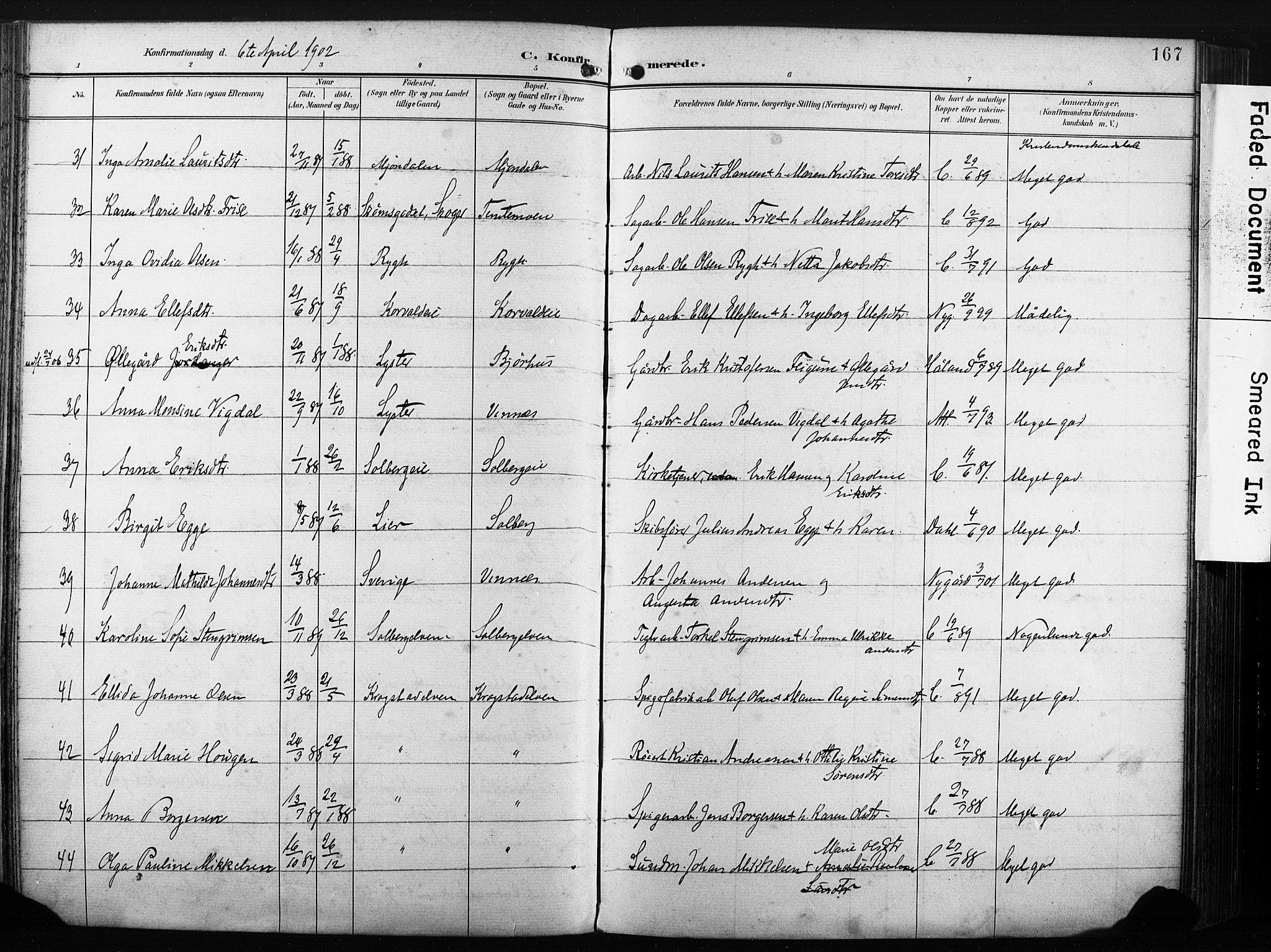 Nedre Eiker kirkebøker, SAKO/A-612/F/Fa/L0005: Parish register (official) no. 5, 1898-1905, p. 167
