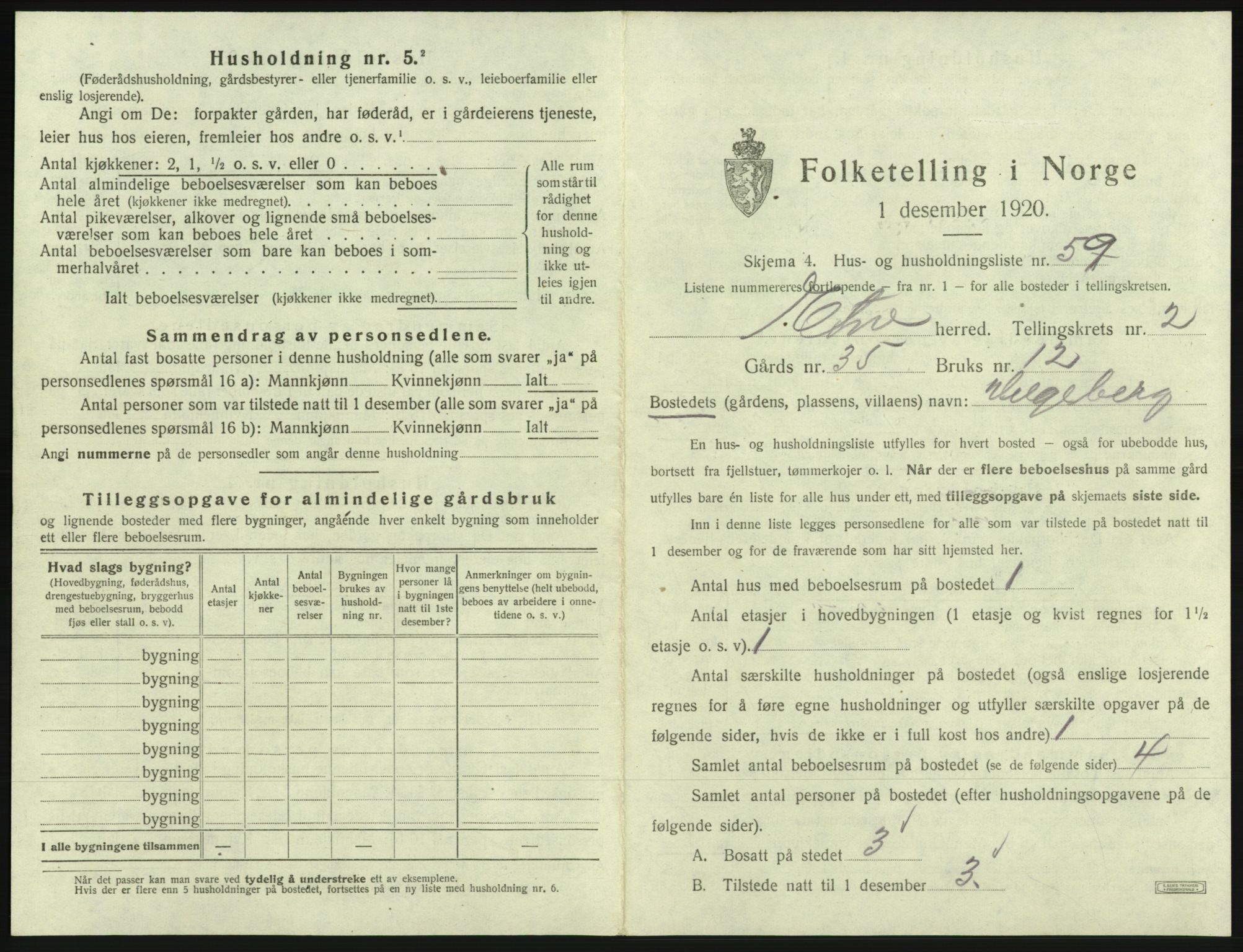 SAB, 1920 census for Etne, 1920, p. 192